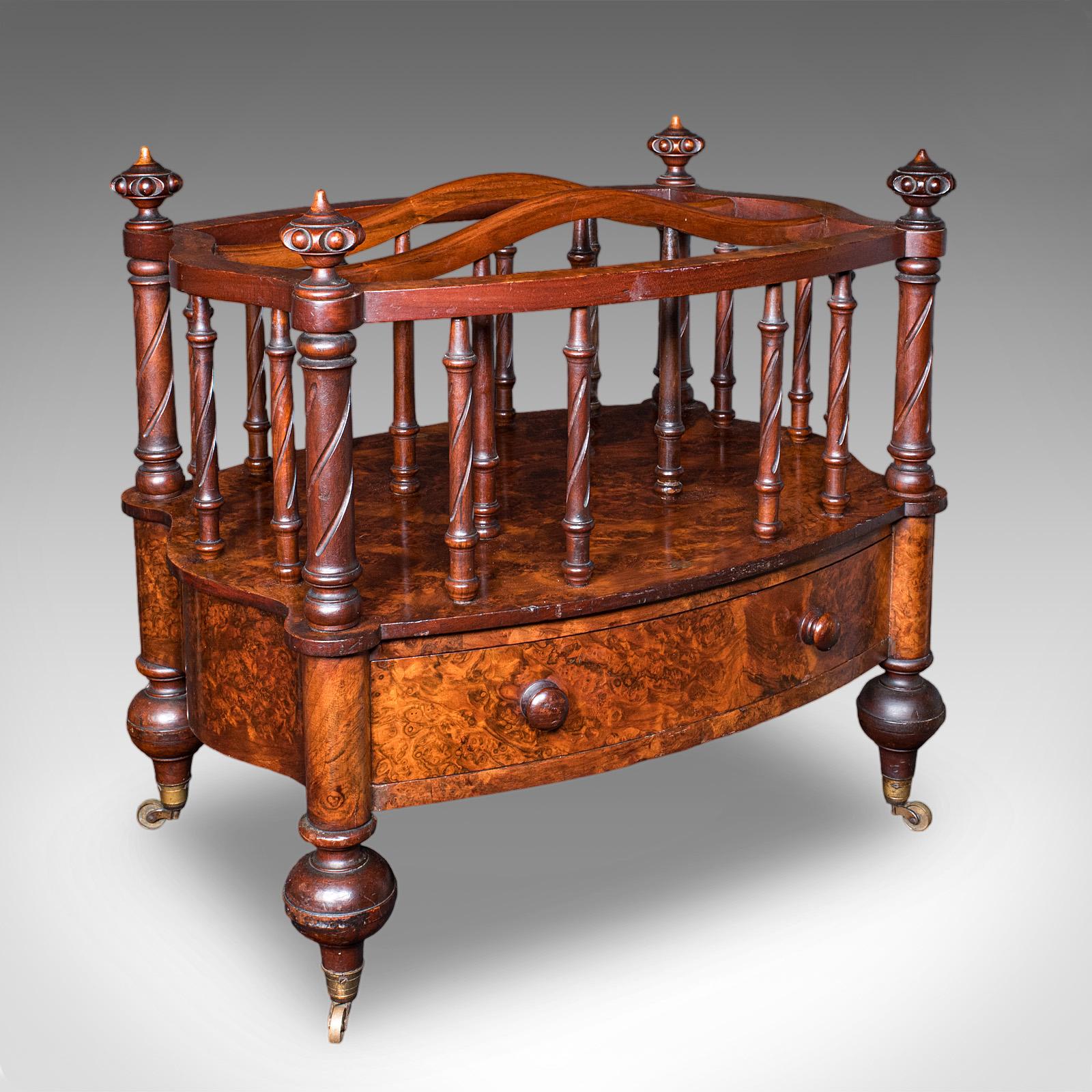 Antique Canterbury Stand, English, Burr Walnut, Newspaper, Magazine, Regency (1 of 10) Antique Canterbury Stand, English, Burr Walnut, Newspaper, Magazine, Regency (1 of 10)