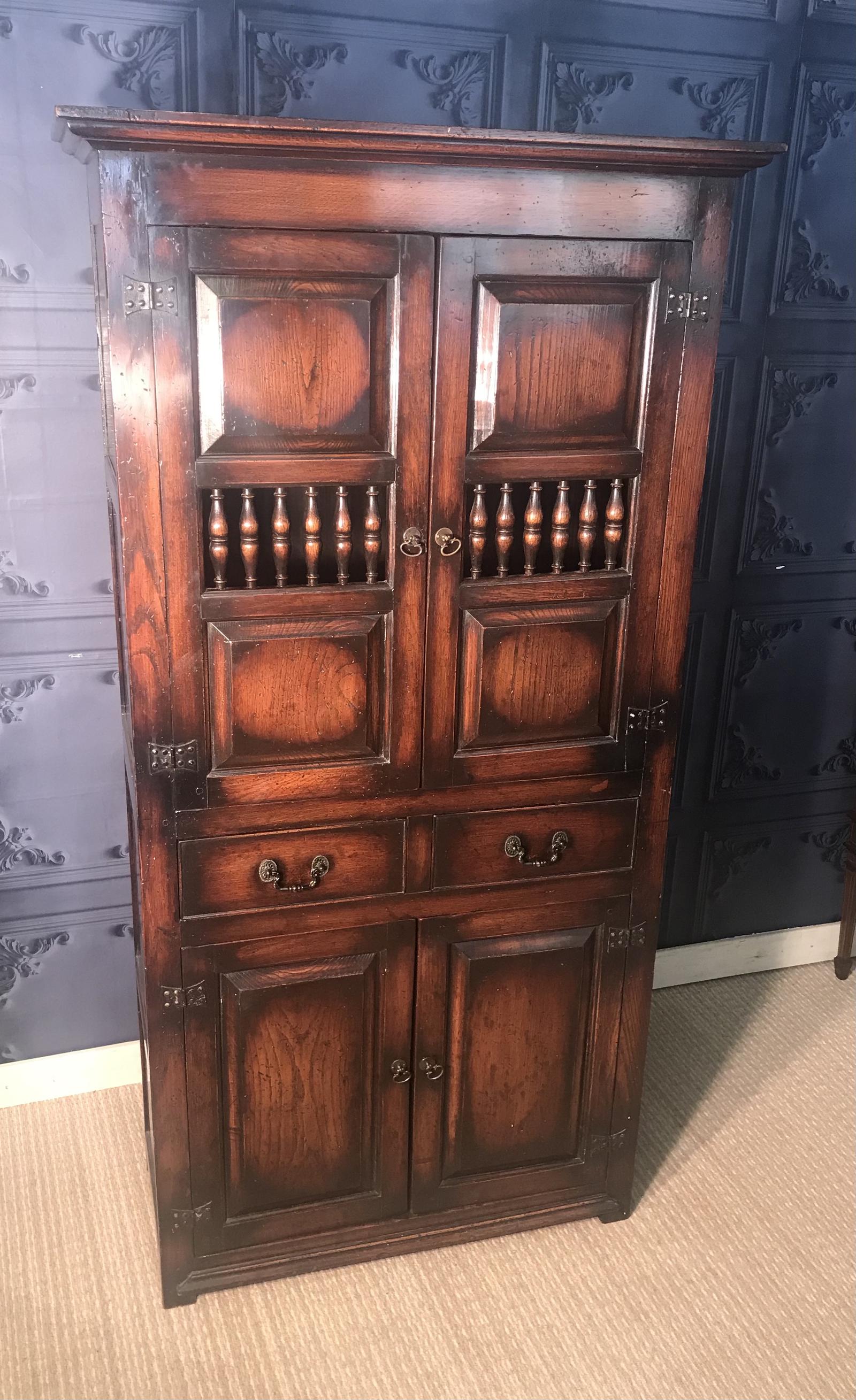 18th Century Style Oak Food Cupboard c.1930 (1 of 1)