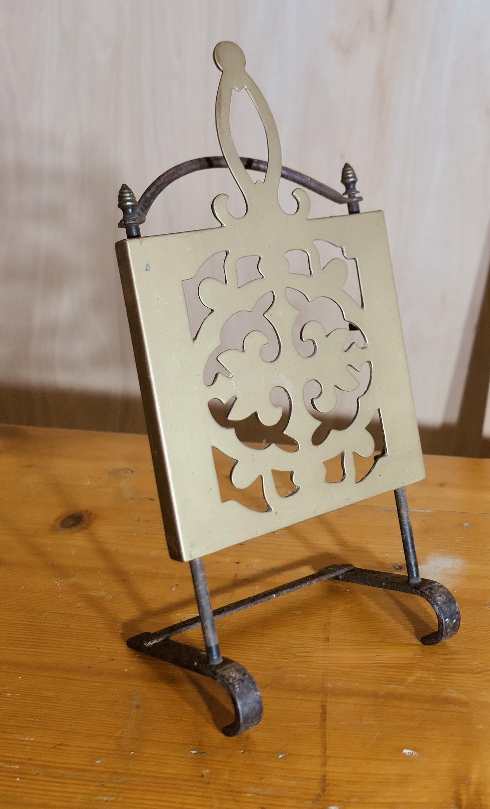 19th Century Sliding Brass & Iron Adjustable Trivet (1 of 6)