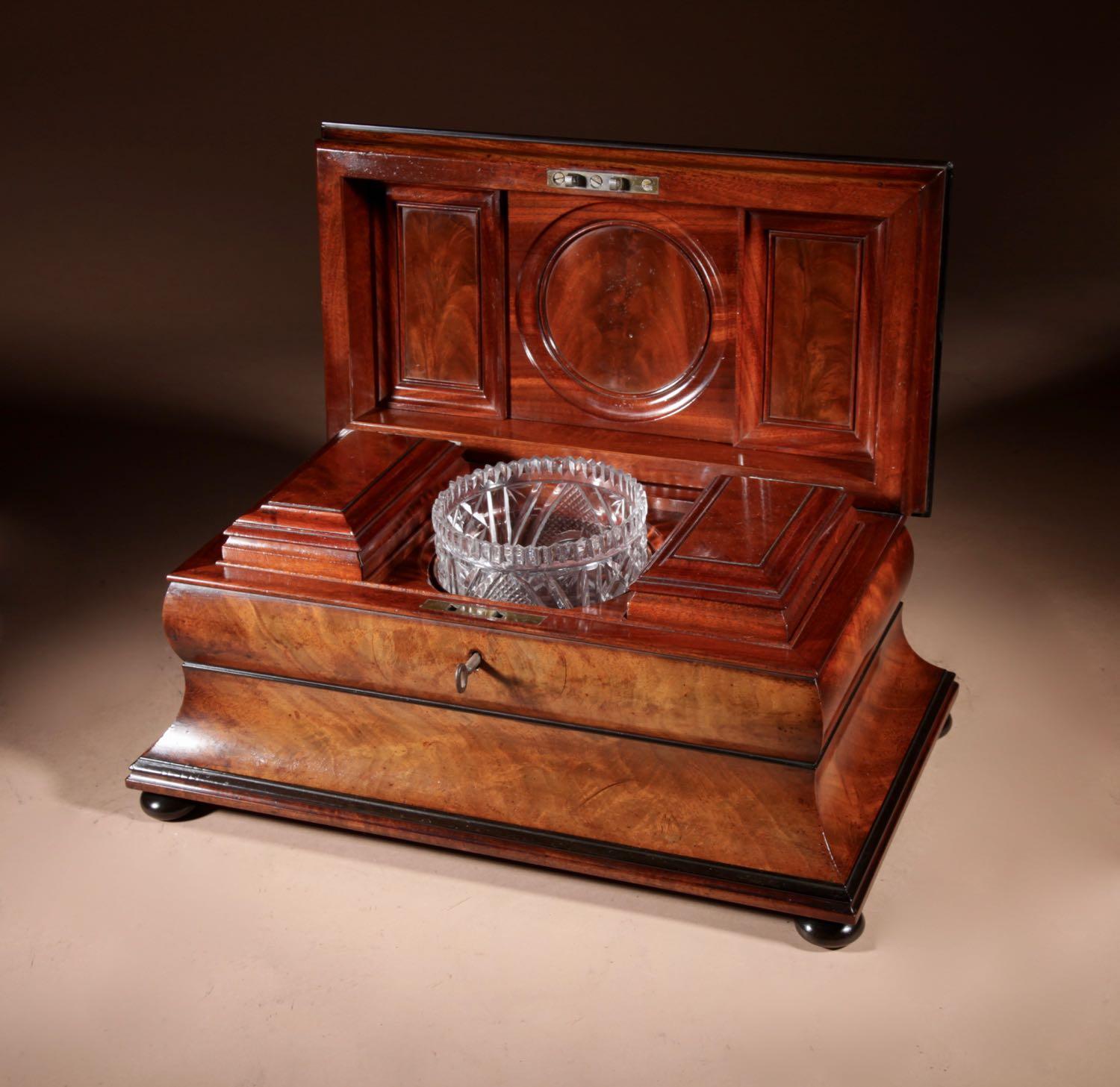 An Exceptional And Beautiful Bombé Mahogany And Ebony Georgian Tea Caddy Circa 1820 (1 of 15) An Exceptional And Beautiful Bombé Mahogany And Ebony Georgian Tea Caddy Circa 1820 (1 of 15)