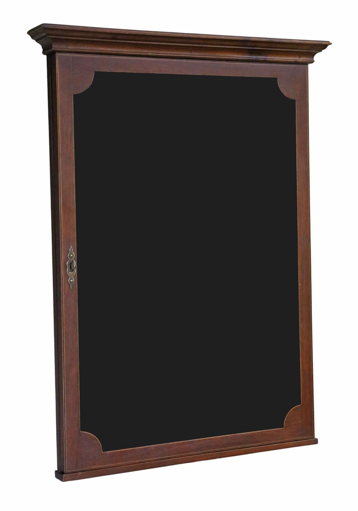 Antique Inlaid Mahogany Wall Collectors Cabinet – Fine Quality Menu / Display Cabinet c.1900 (1 of 5)