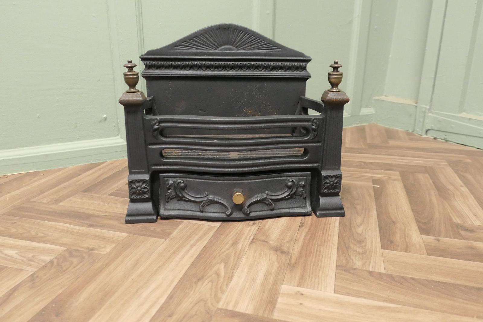 Art Deco Style Free Standing Fire Basket, Ash Pan (1 of 6)