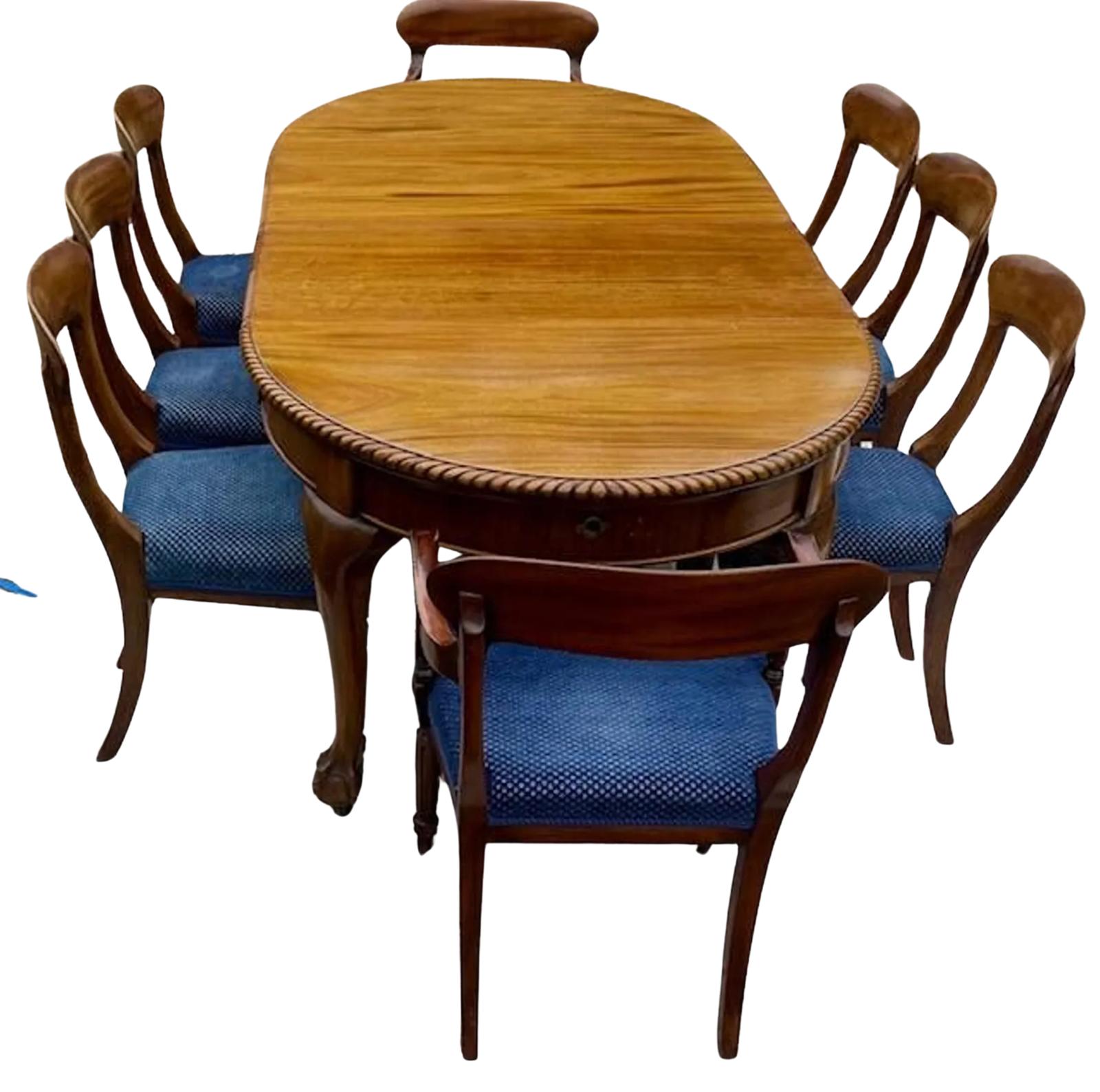Antique Extendable Dining Table 8 Chairs (1 of 5)