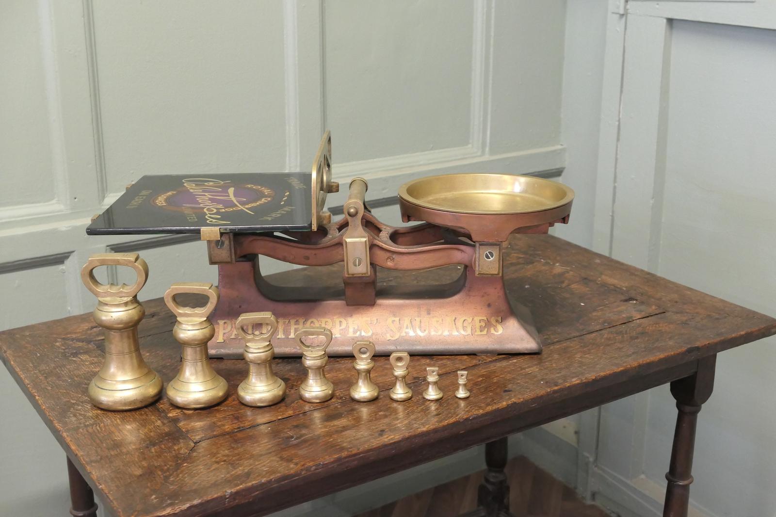 Palethorpes Butcher’s Balance Scales, Advertising Sausages (1 of 6) Palethorpes Butcher’s Balance Scales, Advertising Sausages (1 of 6)