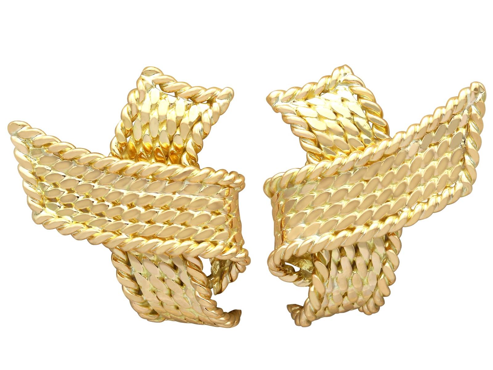 Vintage 18ct Yellow Gold Clip on Earrings by Mauboussin French c.1950 (1 of 11)