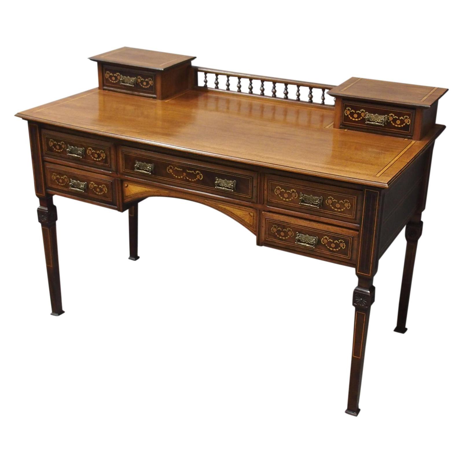 Sheraton Style Inlaid Mahogany Desk (1 of 9) Sheraton Style Inlaid Mahogany Desk (1 of 9)