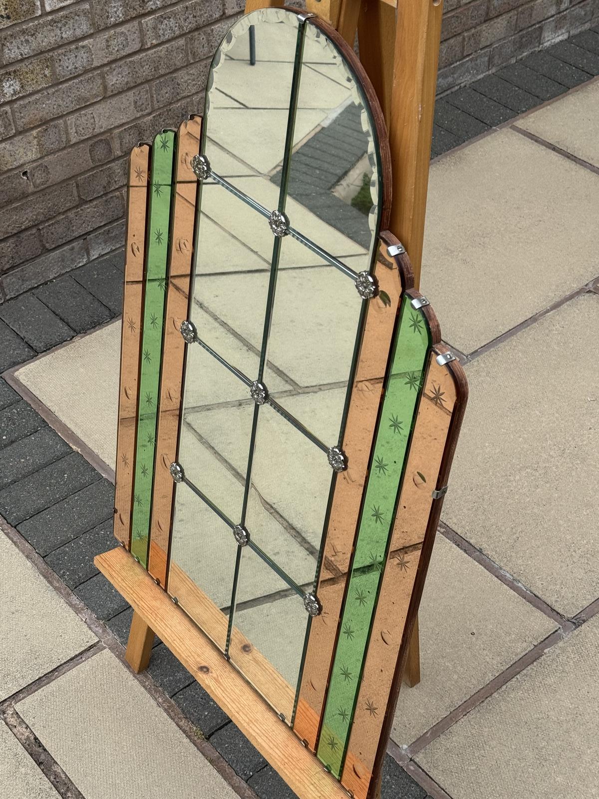 Tri Colour Portrait Deco Mirror (1 of 6)