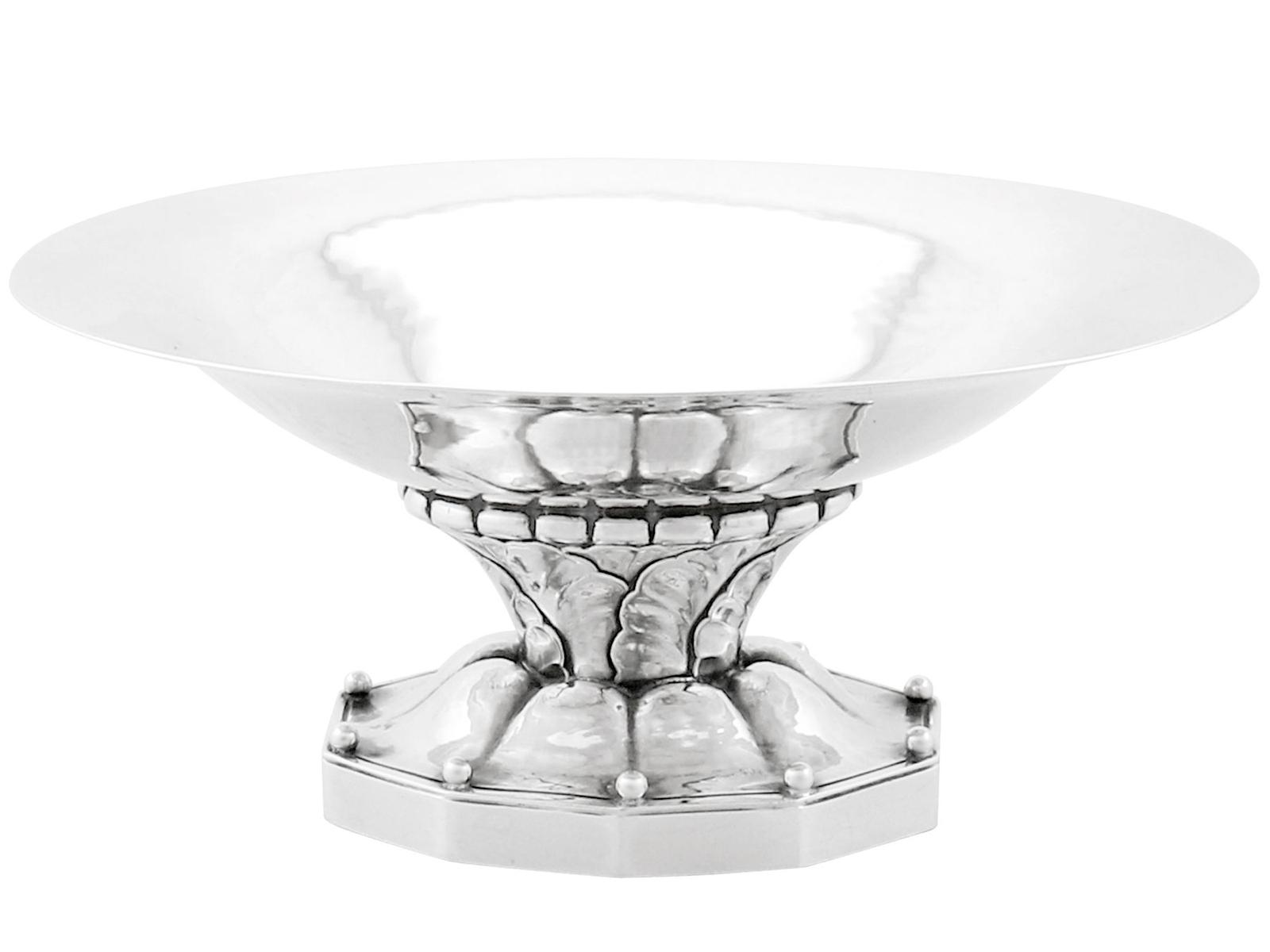 Danish Sterling Silver Bon Bon Dish by Georg Jensen - Arts & Crafts Style c.1927 (1 of 9)