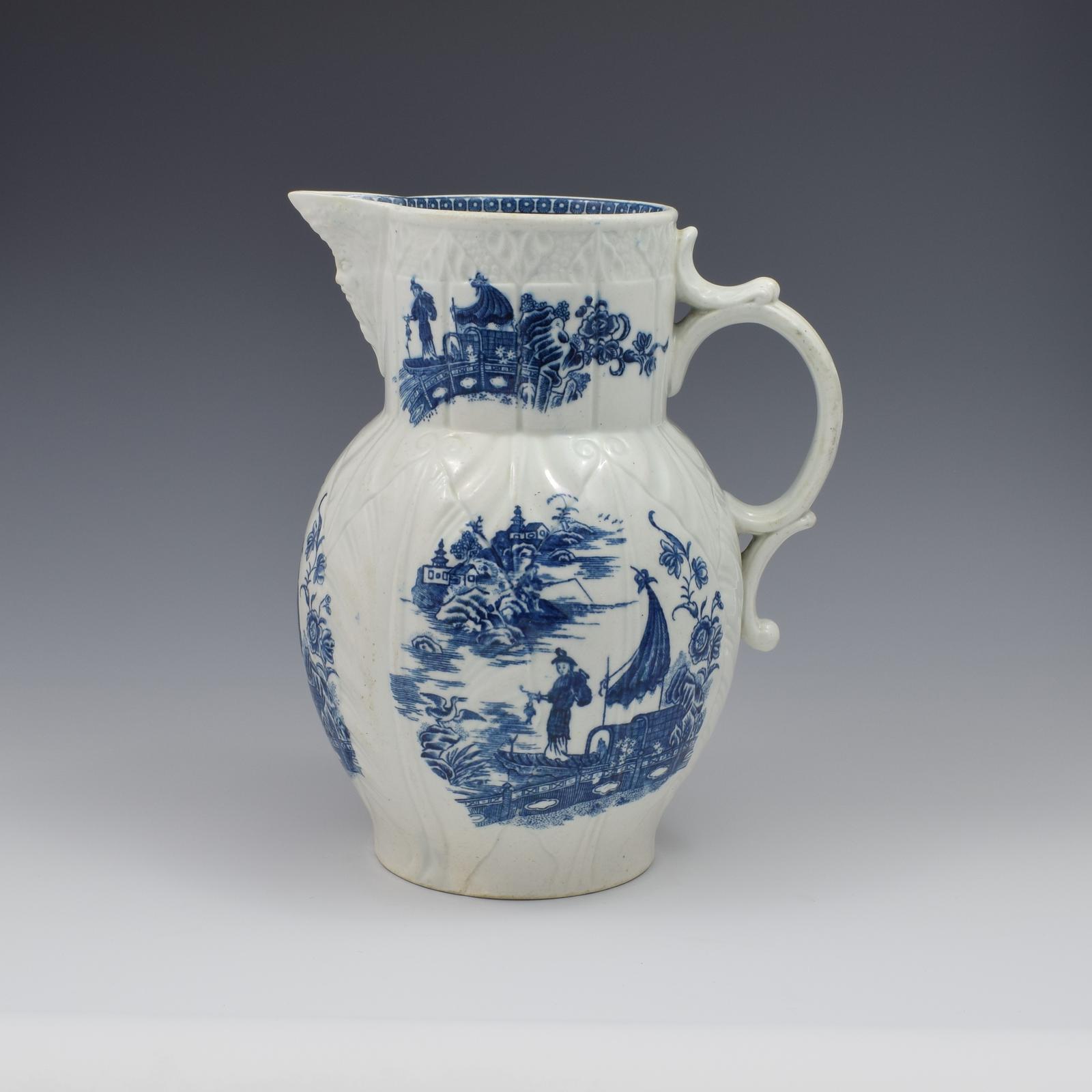 Caughley Porcelain Mask Jug Fisherman & Cormorant Pattern (1 of 13) Caughley Porcelain Mask Jug Fisherman & Cormorant Pattern (1 of 13)