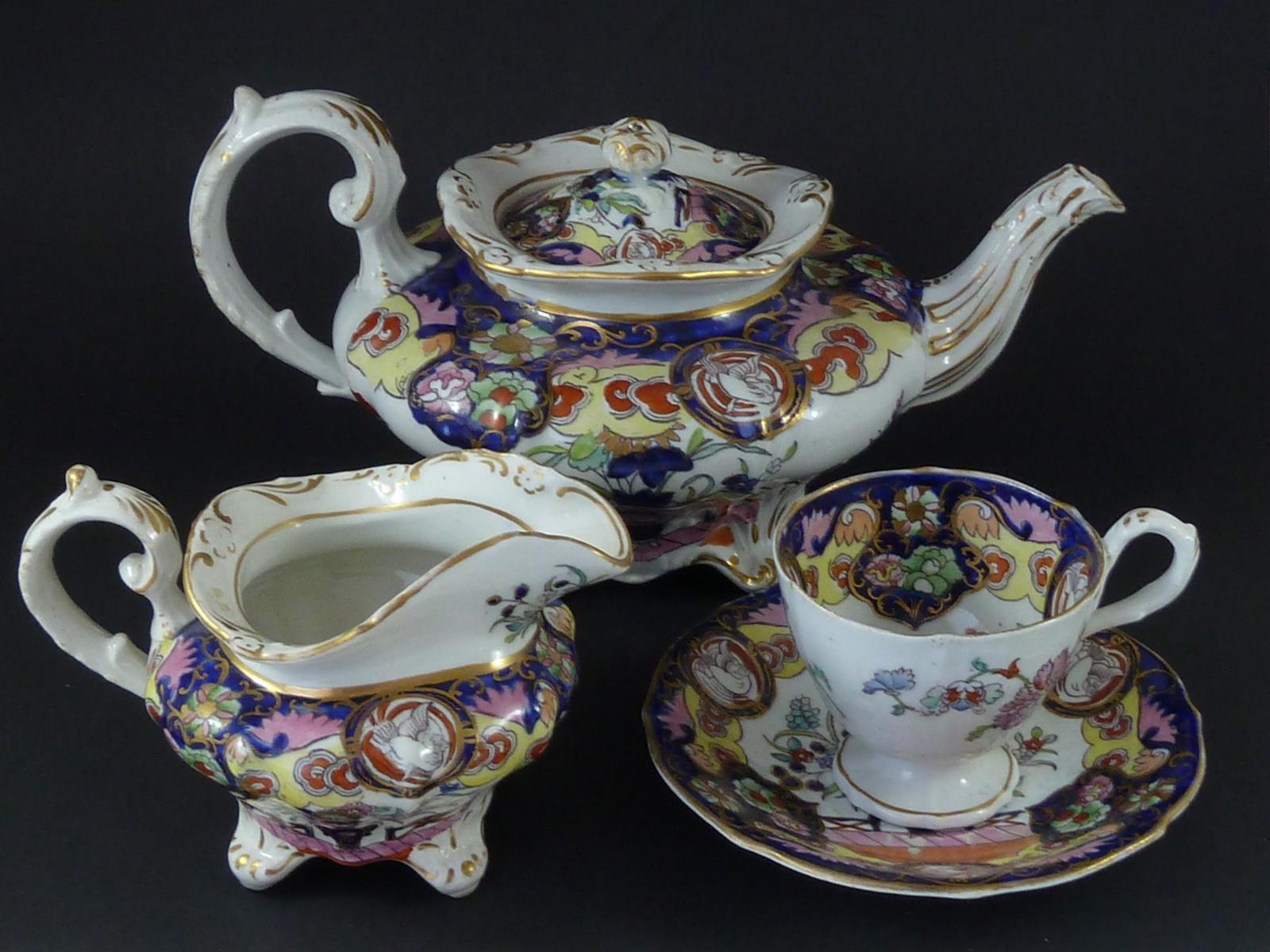 Masons Patent Ironstone China Teapot Jug Cup Saucer Vase Fence & Doves Pattern Porcelain (1 of 10)