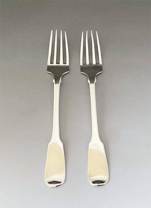 Rare Pair of Irish Georgian Silver Oyster Forks (1 of 7)