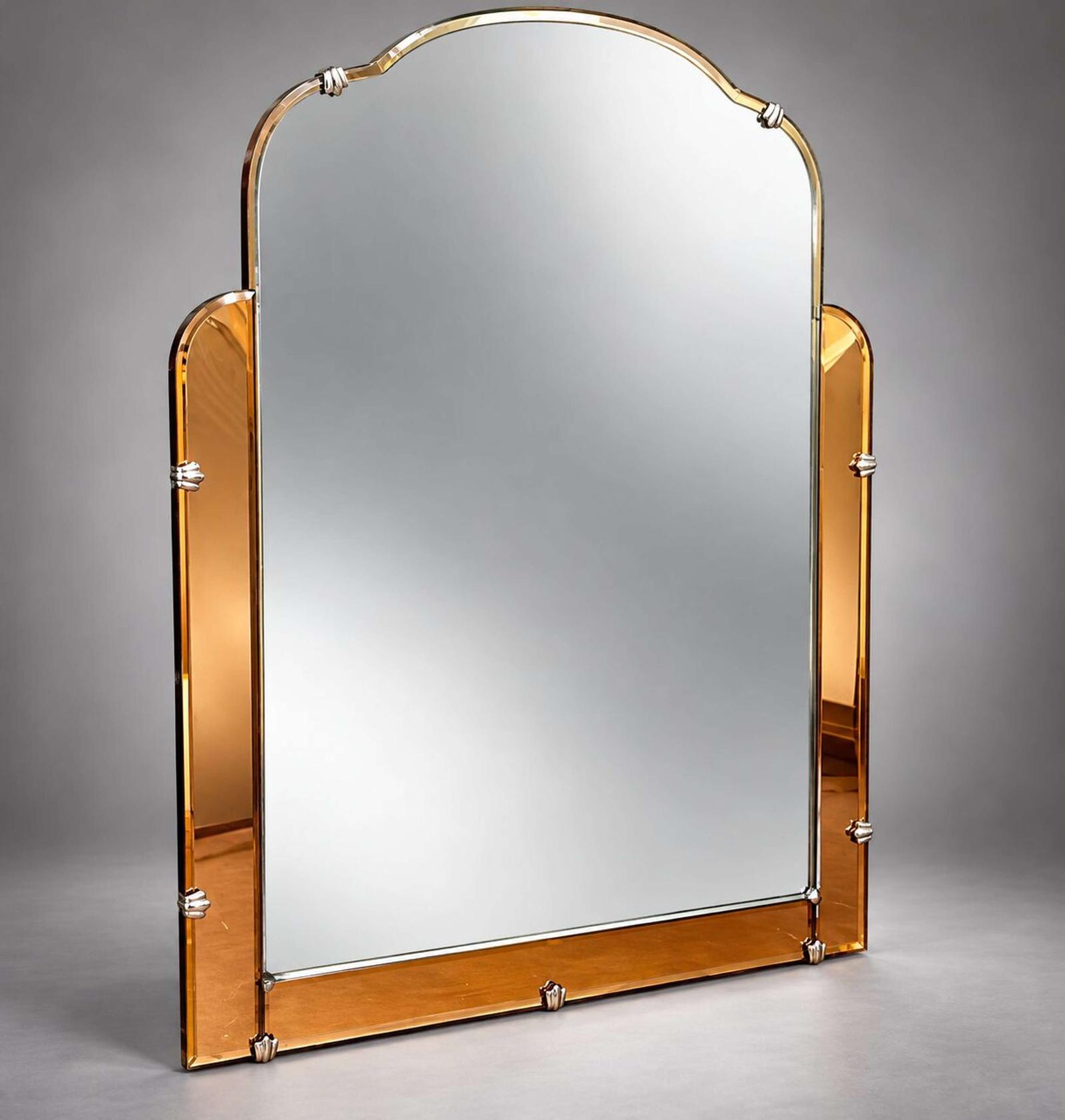 Art Deco Peach Glass Mirror (1 of 1) Art Deco Peach Glass Mirror (1 of 1)