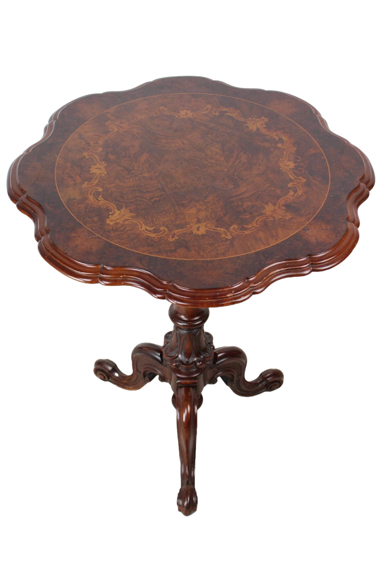 Victorian Inlaid Burr Walnut Tilt Top Tripod Table (1 of 13) Victorian Inlaid Burr Walnut Tilt Top Tripod Table (1 of 13)
