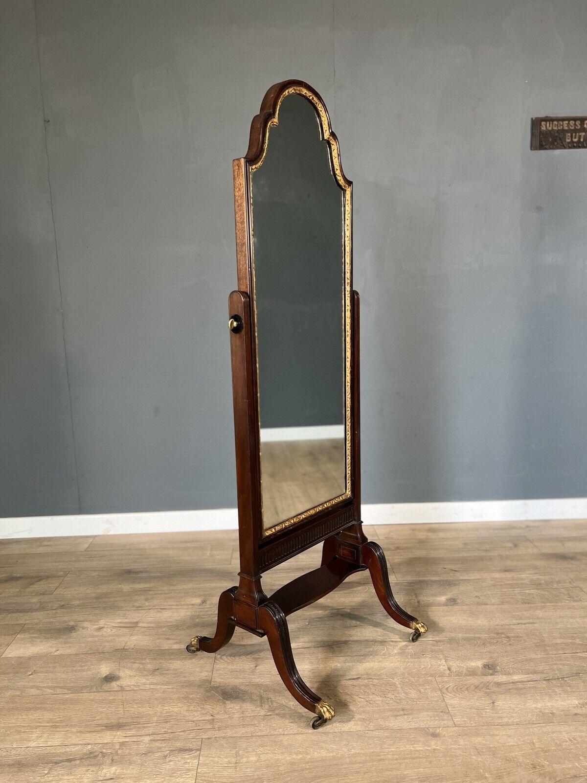 Edwardian Mahogany Cheval Mirror (1 of 7)