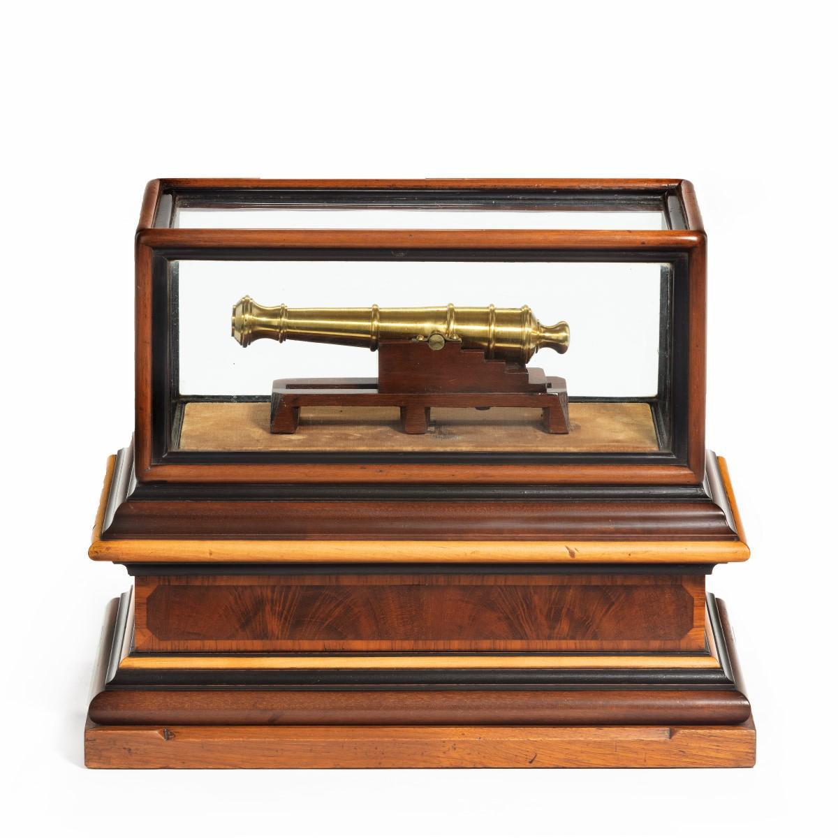 Miniature Brass Cannon in a presentation case (1 of 10)