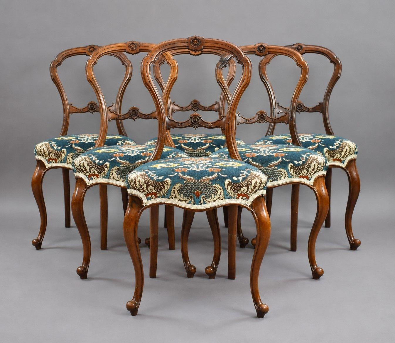 Set of 6 Victorian Mahogany Balloon Back Dining Chairs (1 of 9) Set of 6 Victorian Mahogany Balloon Back Dining Chairs (1 of 9)