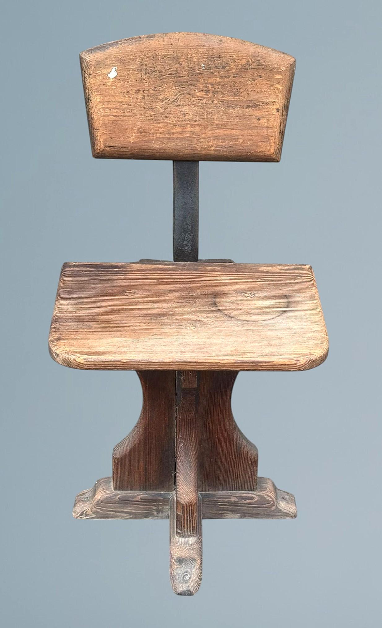 Vintage Pitch Pine Industrial Chair (1 of 14)