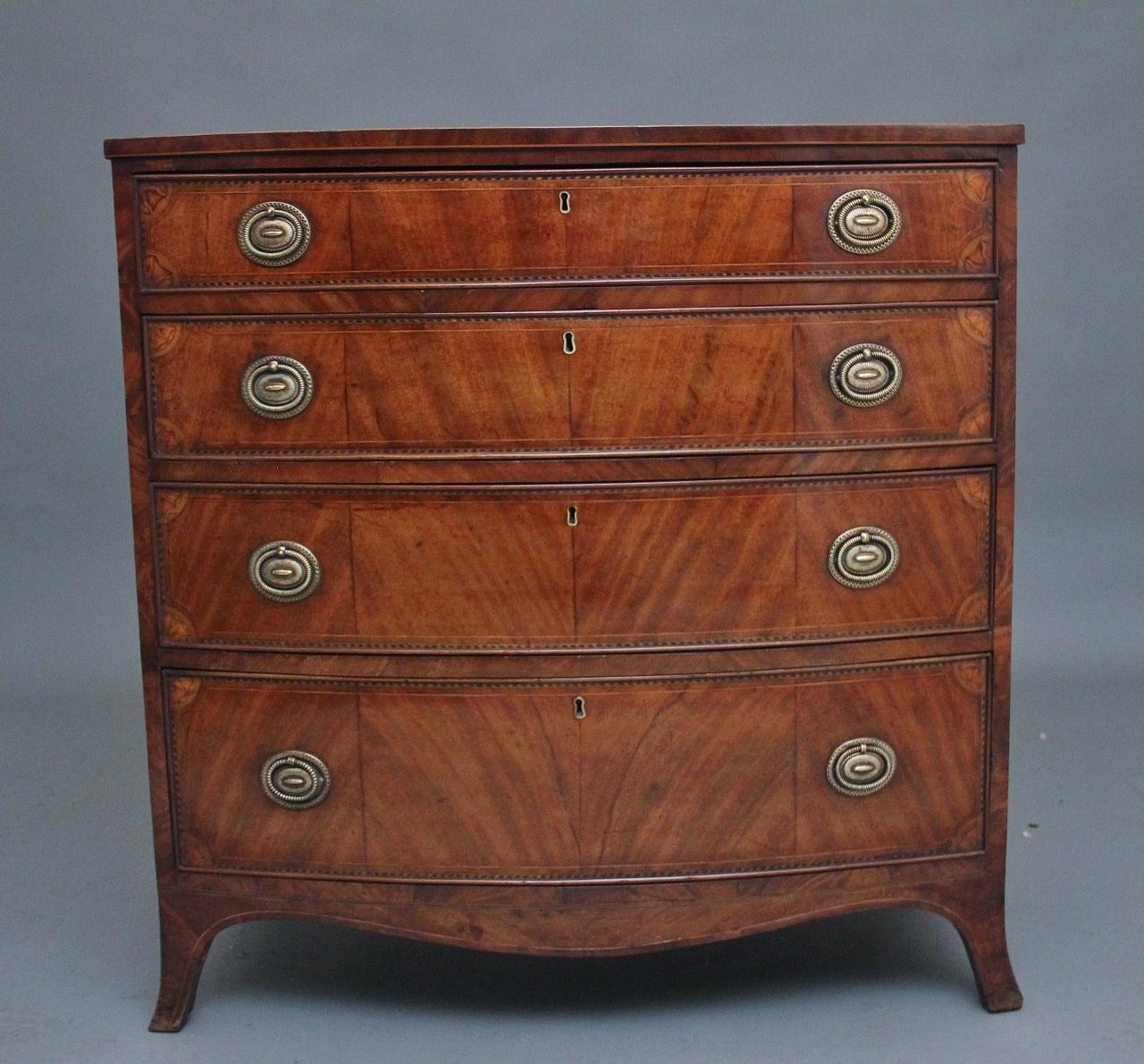 18th Century Inlaid Mahogany Chest (1 of 10)