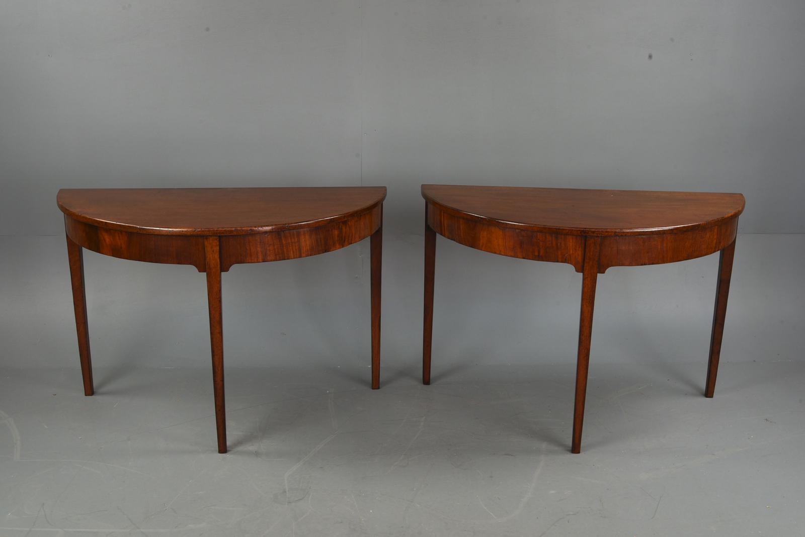 Pair of Georgian Mahogany Demi Lune Console Tables (1 of 1) Pair of Georgian Mahogany Demi Lune Console Tables (1 of 1)
