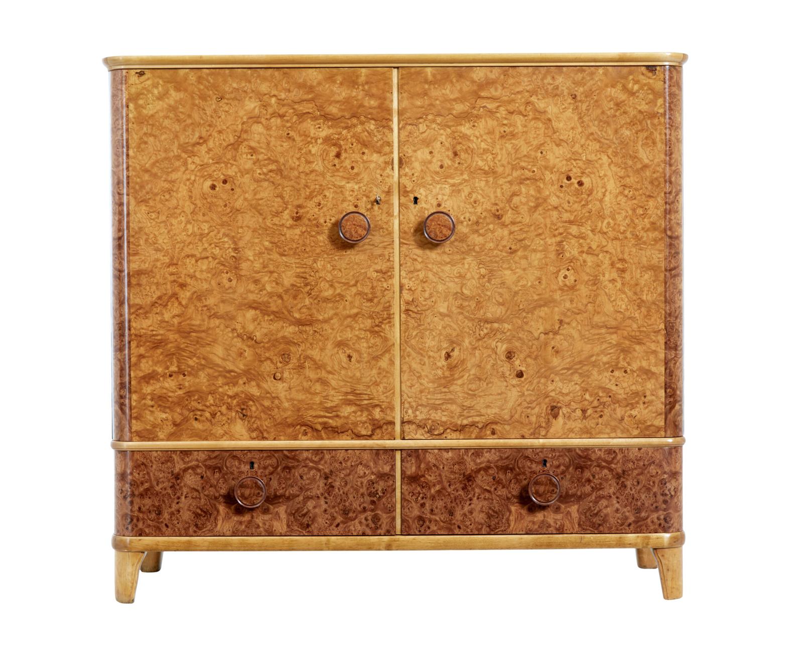 Mid 20th Century Swedish Burr Elm Cabinet (1 of 11)