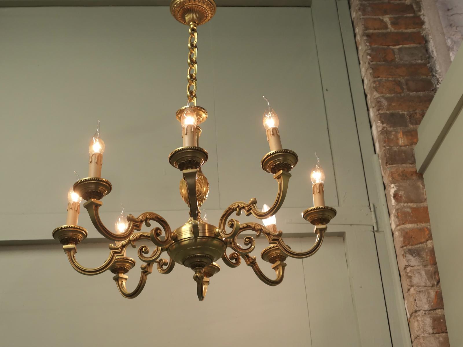 Large French Gilded Brass Chandelier (1 of 6) Large French Gilded Brass Chandelier (1 of 6)