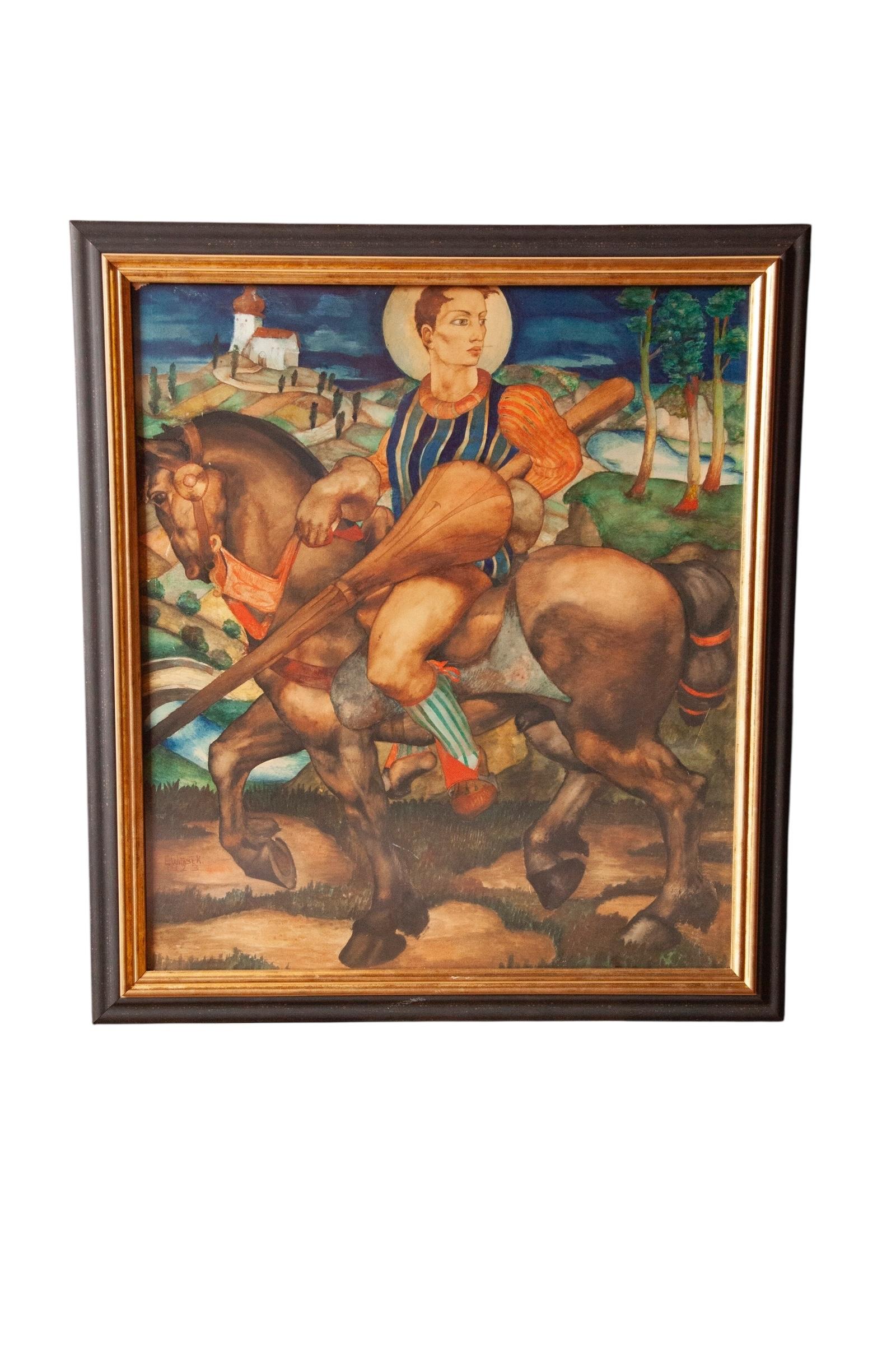 Mil (Emil) Witasek, Equestrian Jousting Scene, 1923 (1 of 2) Mil (Emil) Witasek, Equestrian Jousting Scene, 1923 (1 of 2)