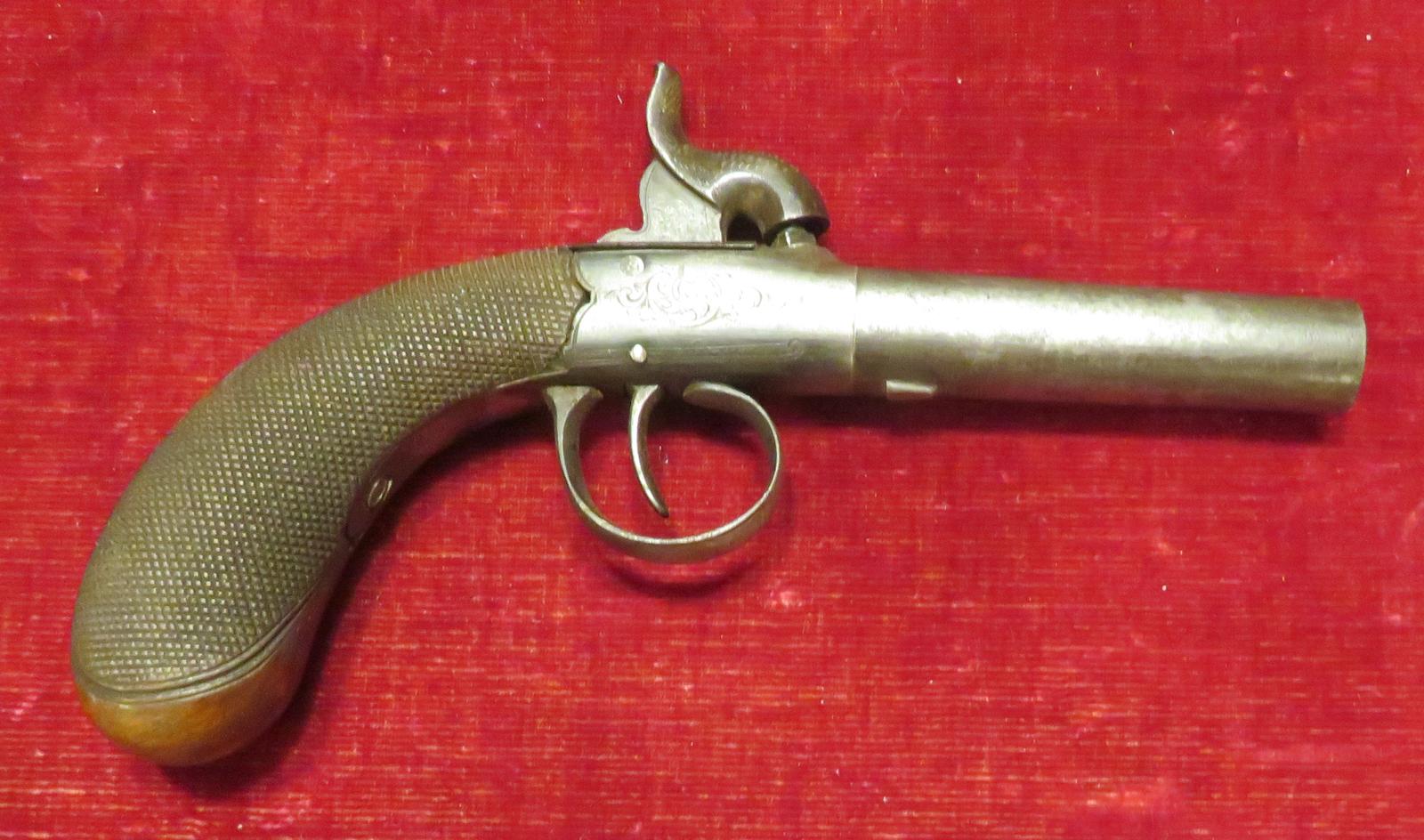 19TH C. ENGLISH PERCUSSION PISTOL BY GIBBS BRISTOL (1 of 3)