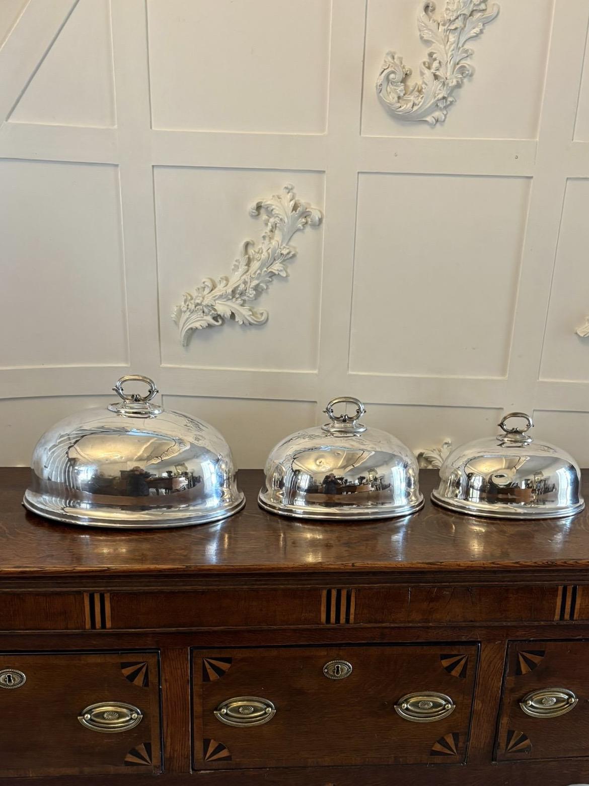 Antique Set of Three Quality Harrods Silver Plate Meat Domes (1 of 13) Antique Set of Three Quality Harrods Silver Plate Meat Domes (1 of 13)