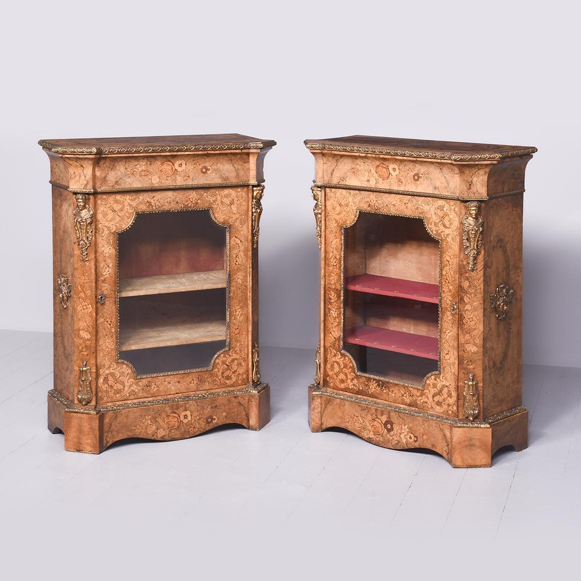 Pair of Burr Walnut Pier Cabinets (1 of 14)