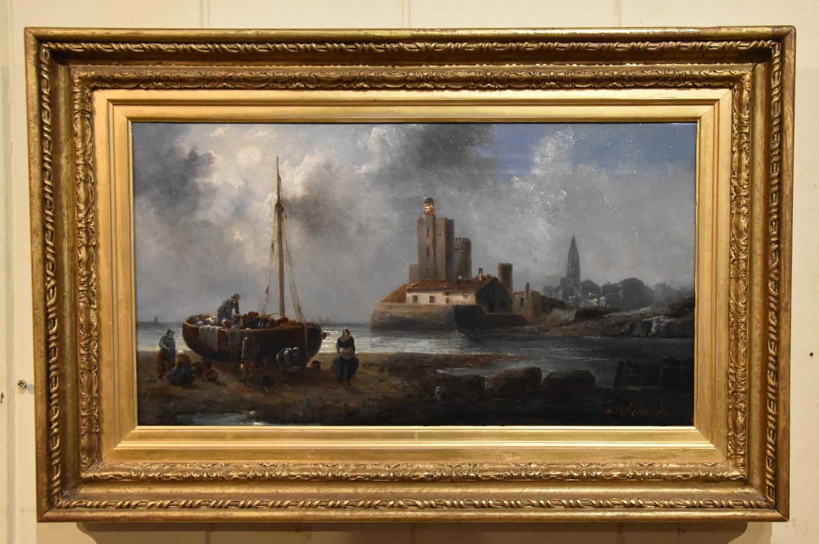 Oil Painting by Anton Schoth "Evening Unloading the Catch" (1 of 6)