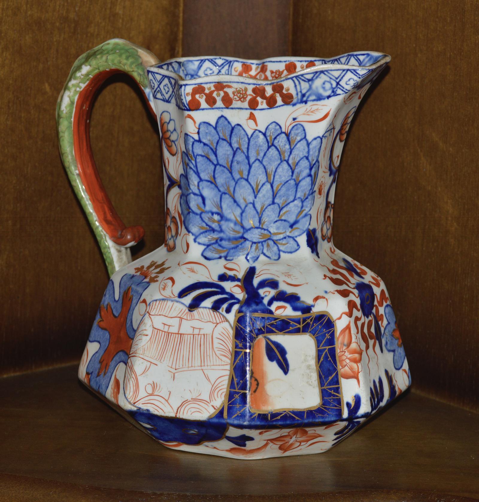 19th Century Davenport Stone China Octagonal Hydra Jug with Snake Handle (1 of 11) 19th Century Davenport Stone China Octagonal Hydra Jug with Snake Handle (1 of 11)