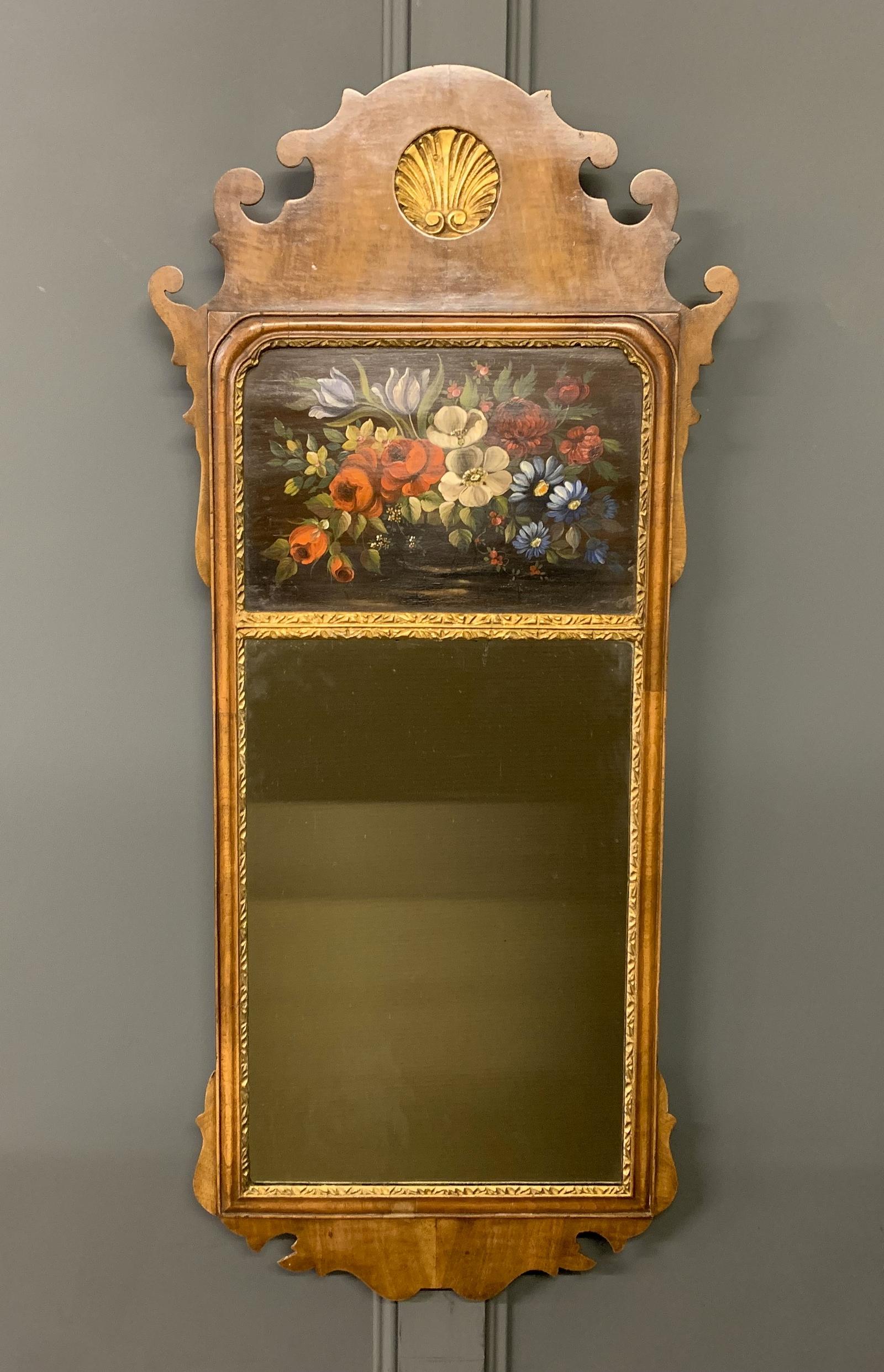 Queen Anne Revival Walnut Wall Mirror c.1920 (1 of 7)