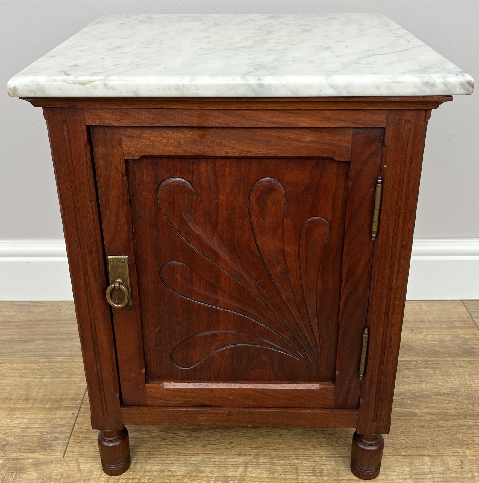 Bedside Table Antique French Style Marble Top Walnut Cabinet Nightstand (1 of 11) Bedside Table Antique French Style Marble Top Walnut Cabinet Nightstand (1 of 11)