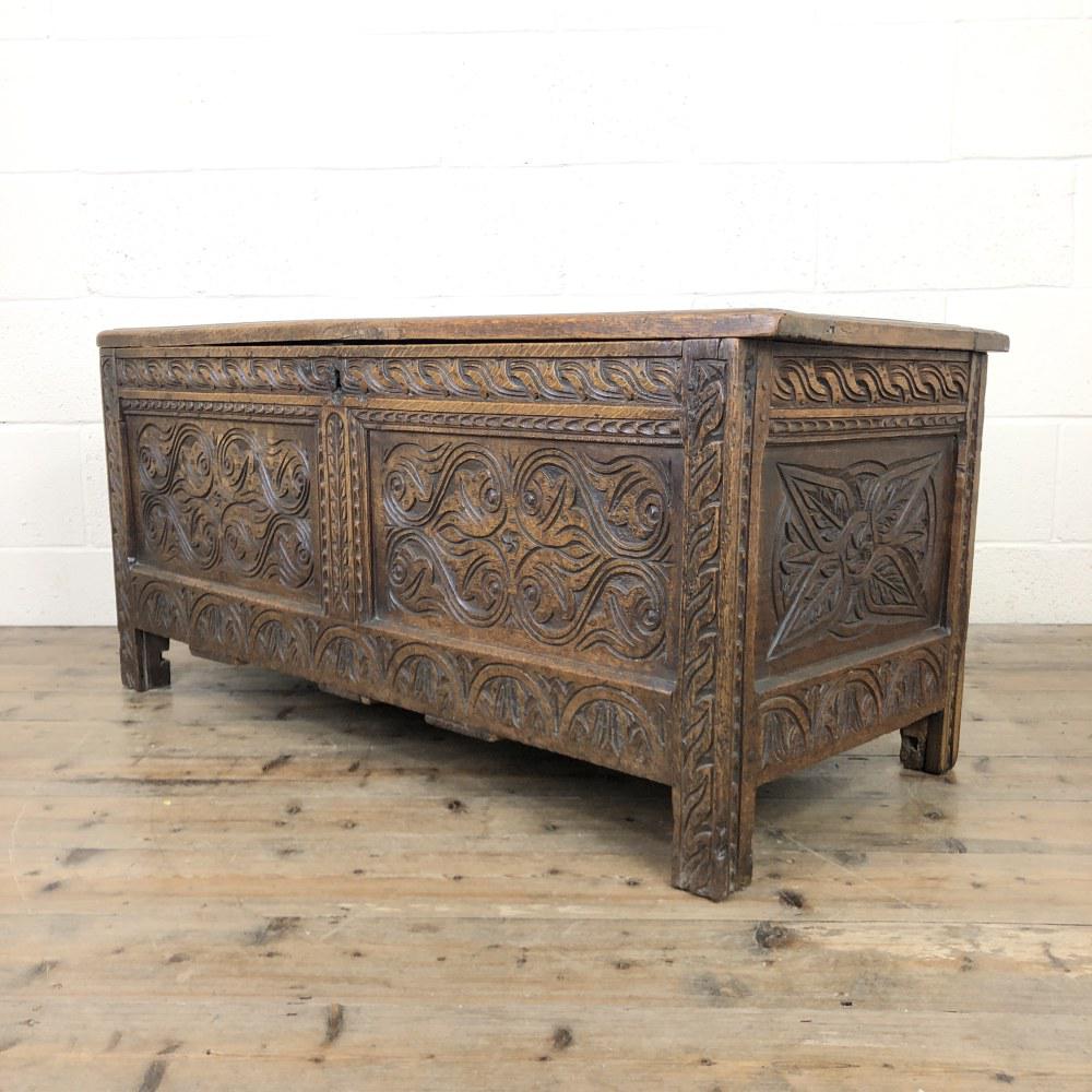 Antique 17th Century Carved Oak Coffer (1 of 10) Antique 17th Century Carved Oak Coffer (1 of 10)