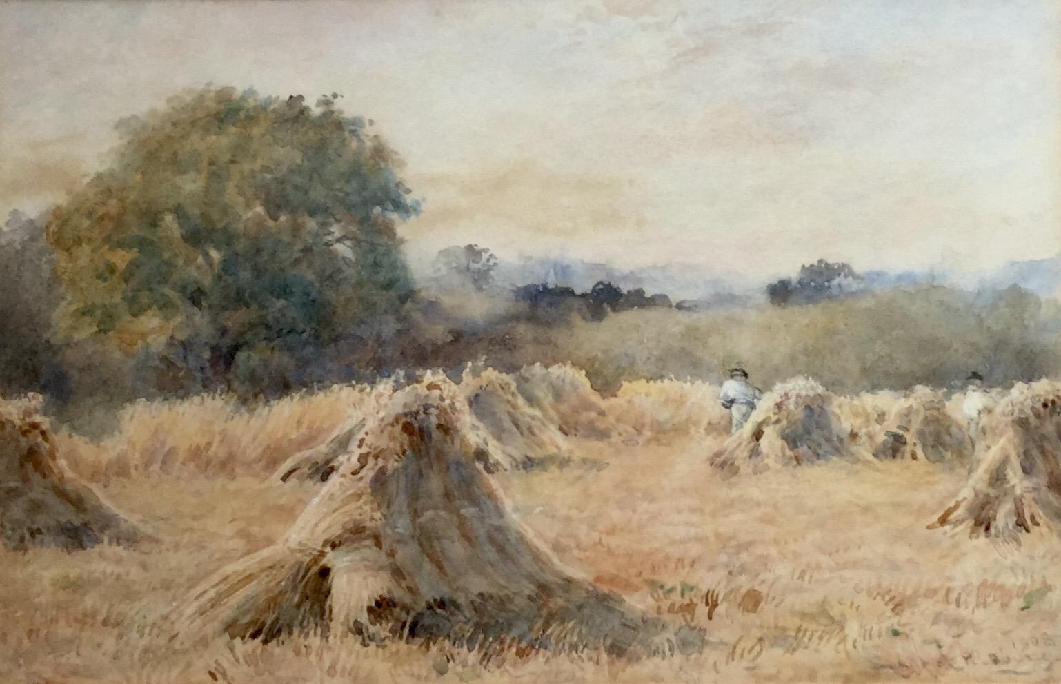 Wilmot Pilsbury Watercolour - Harvest at Dusk (1 of 2)