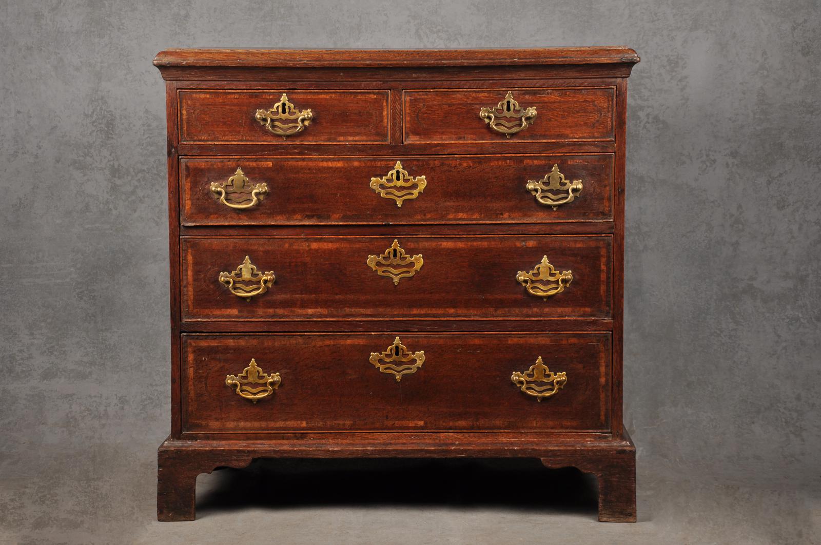 18th Century Inlaid Oak Chest of Drawers (1 of 11)