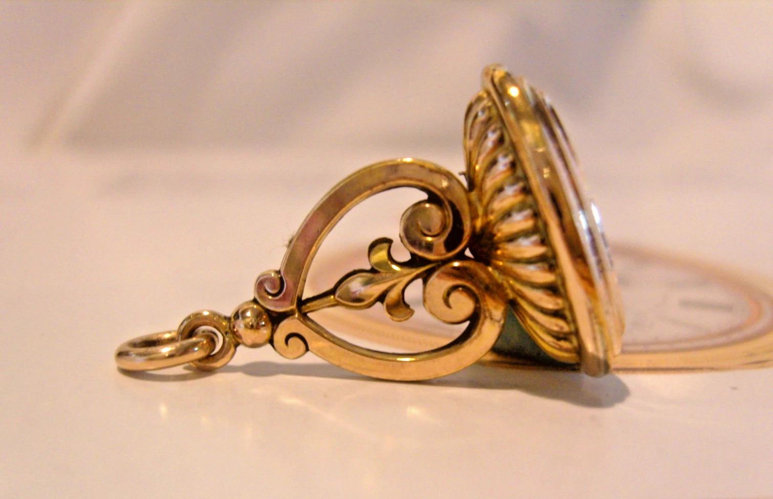 Pocket Watch Chain Fob 1910 Art Nouveau 10ct Rose Gold Filled Antique Fob (1 of 6)