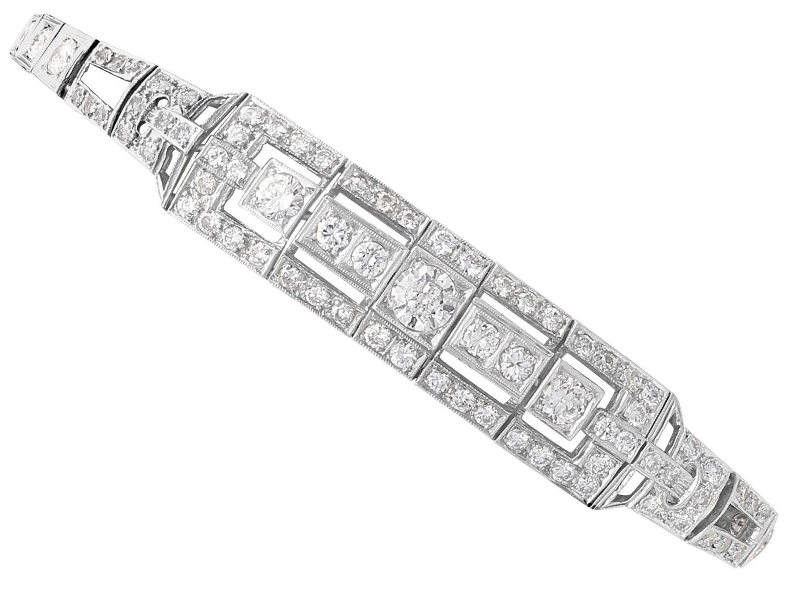 4.46ct Diamond & Platinum Bracelet c.1930 (1 of 17)