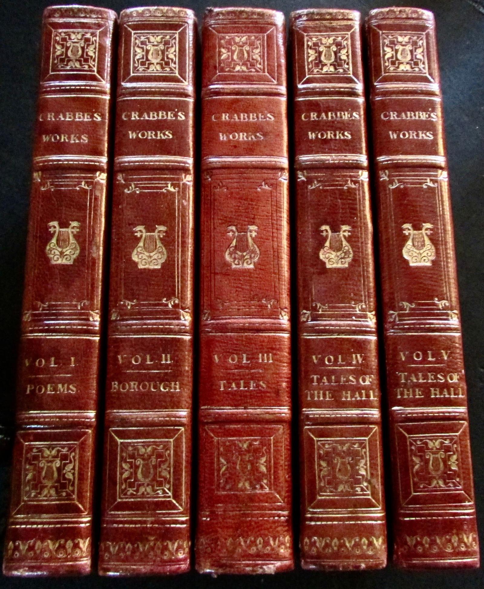 1823 The Works of George Crabbe Complete in 5 Leather Bound Volumes (1 of 5)