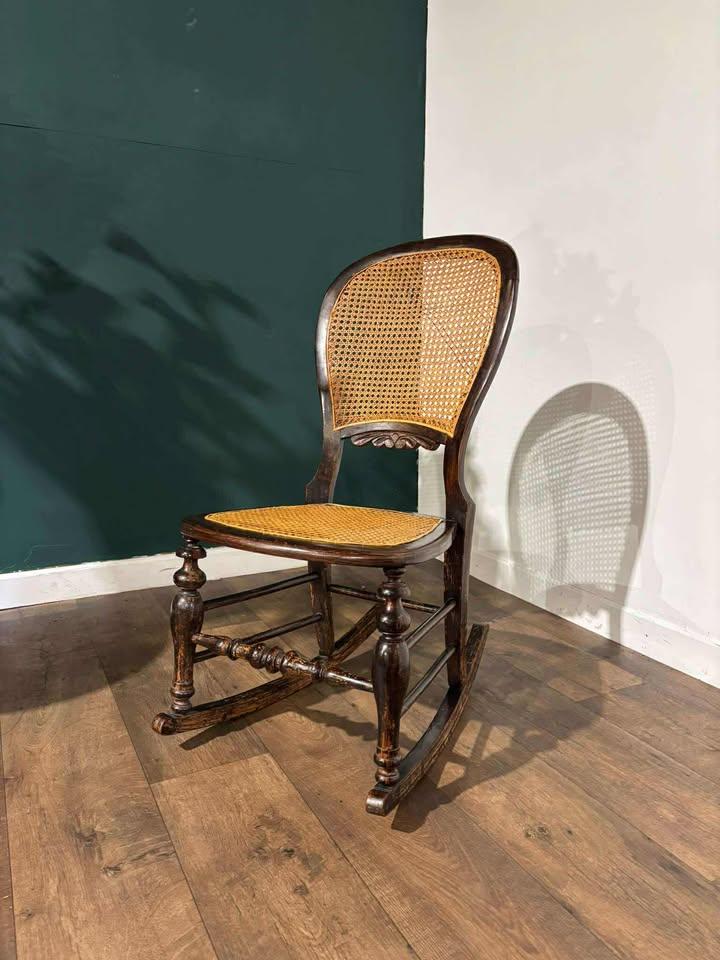 Edwardian Rush Seat Rocking Chair (1 of 13)