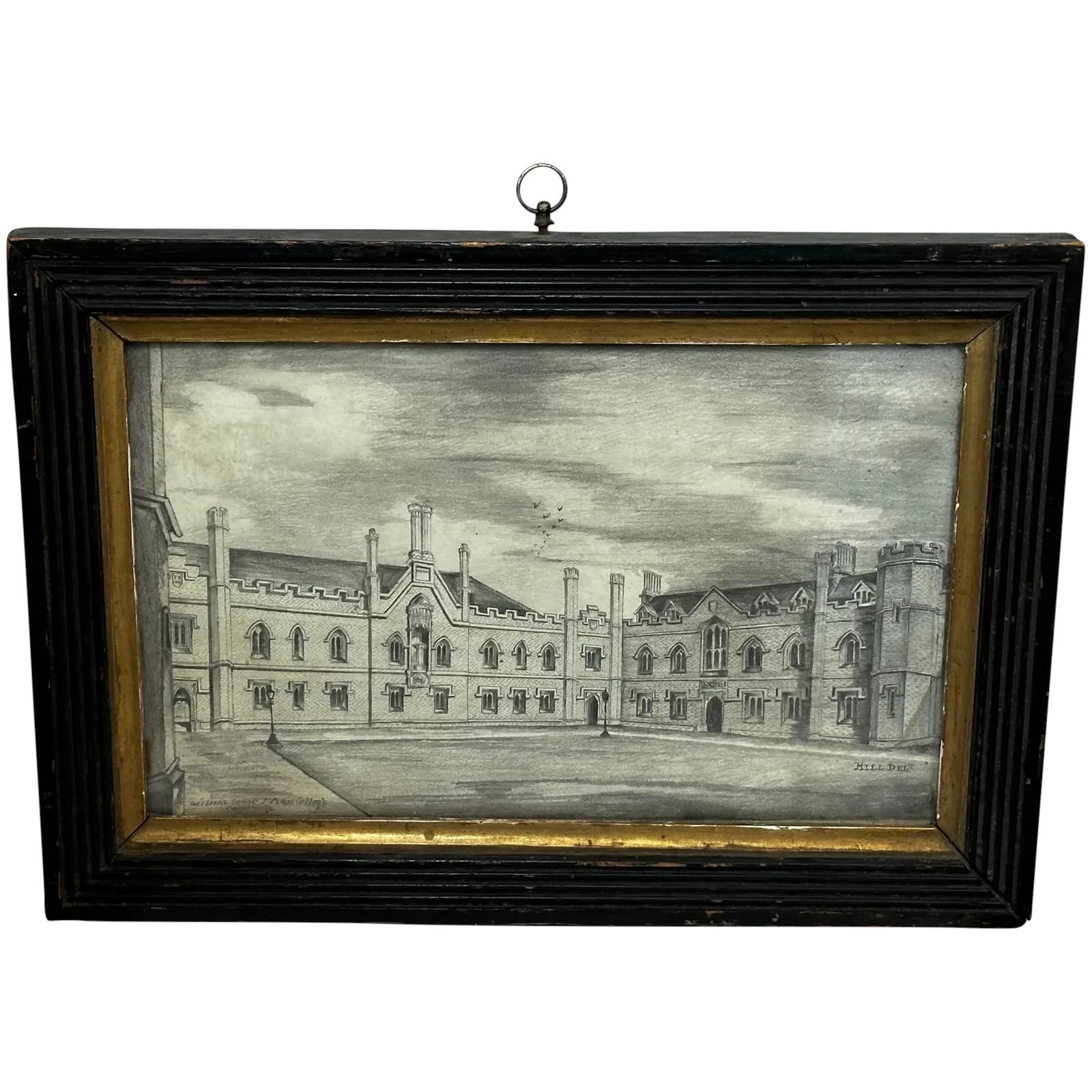 Georgian Drawing of Gisborne Court at Peterhouse St Peter’s College Cambridge (1 of 51)