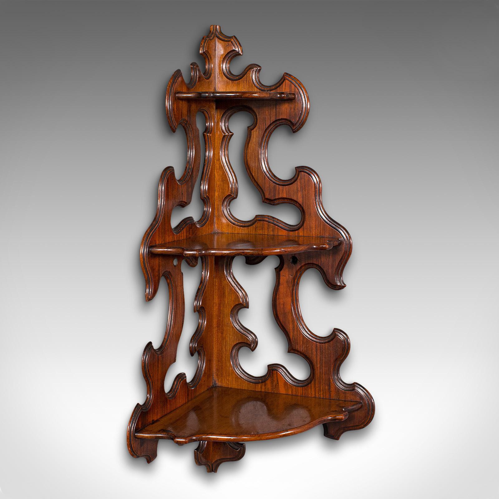 Antique 3 Tier Hanging Whatnot, English, Rosewood, Corner Wall Shelf, Victorian (1 of 12) Antique 3 Tier Hanging Whatnot, English, Rosewood, Corner Wall Shelf, Victorian (1 of 12)