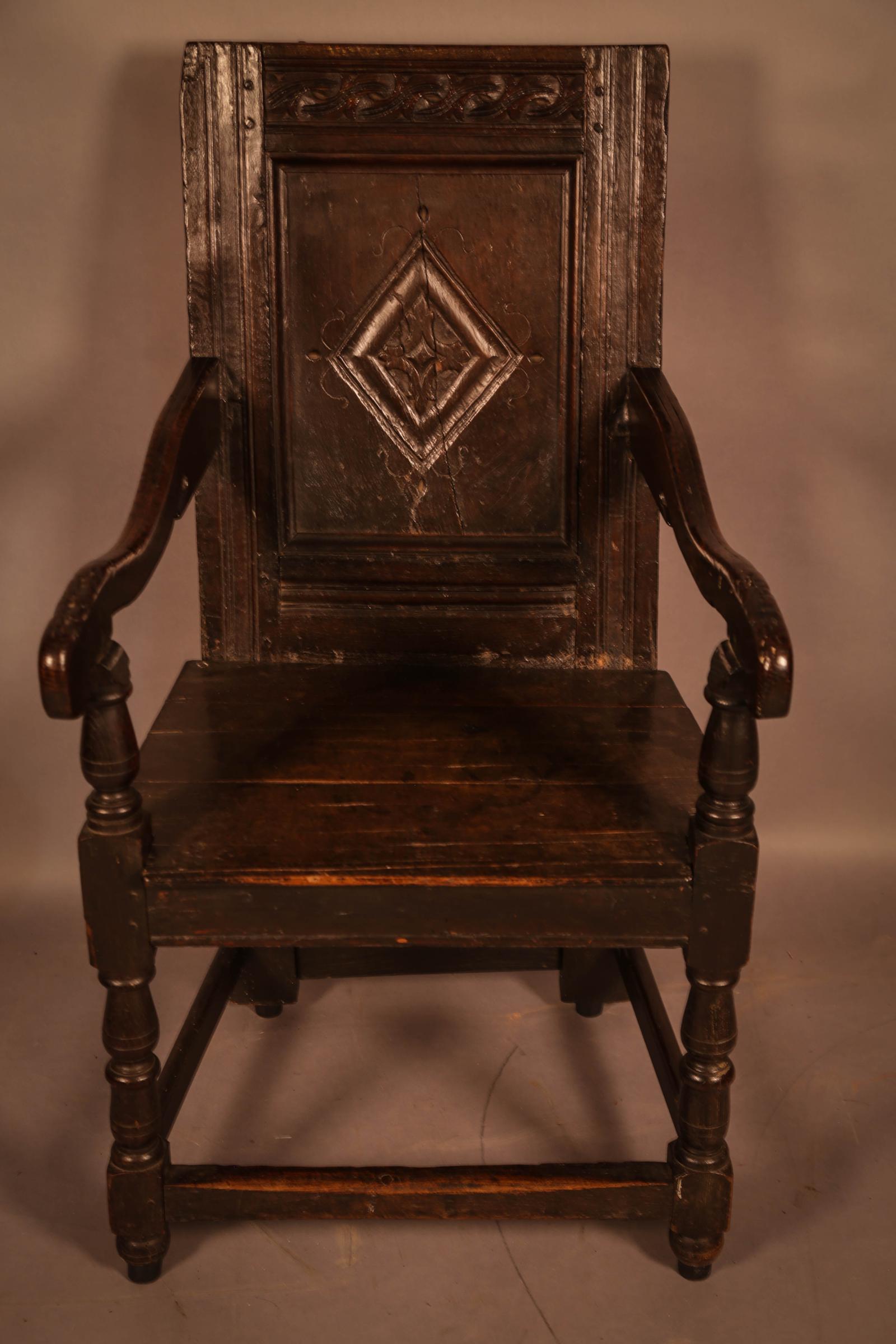 17th Century Oak Wainscott Armchair (1 of 8) 17th Century Oak Wainscott Armchair (1 of 8)