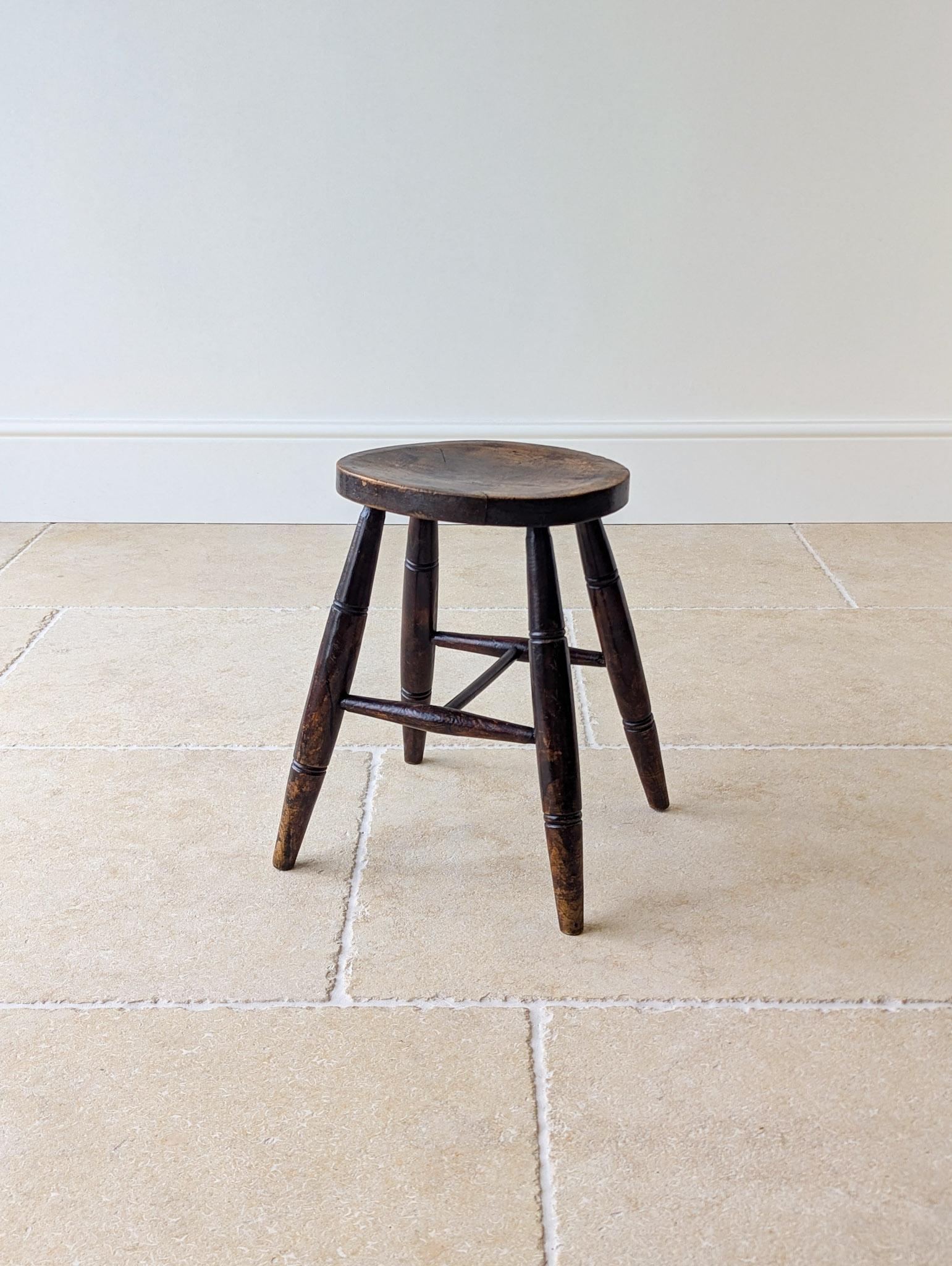 Antique Mid-victorian English Oak Country Stool c.1860 (1 of 18) Antique Mid-victorian English Oak Country Stool c.1860 (1 of 18)