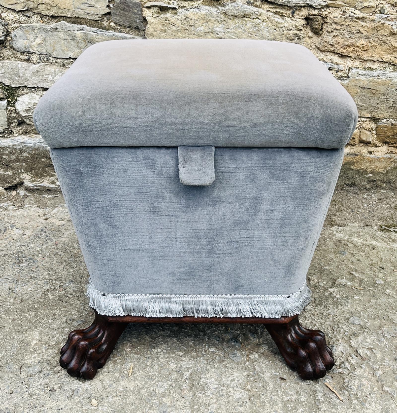 Regency Mahogany Ottoman with Lions Paw Feet (1 of 14)