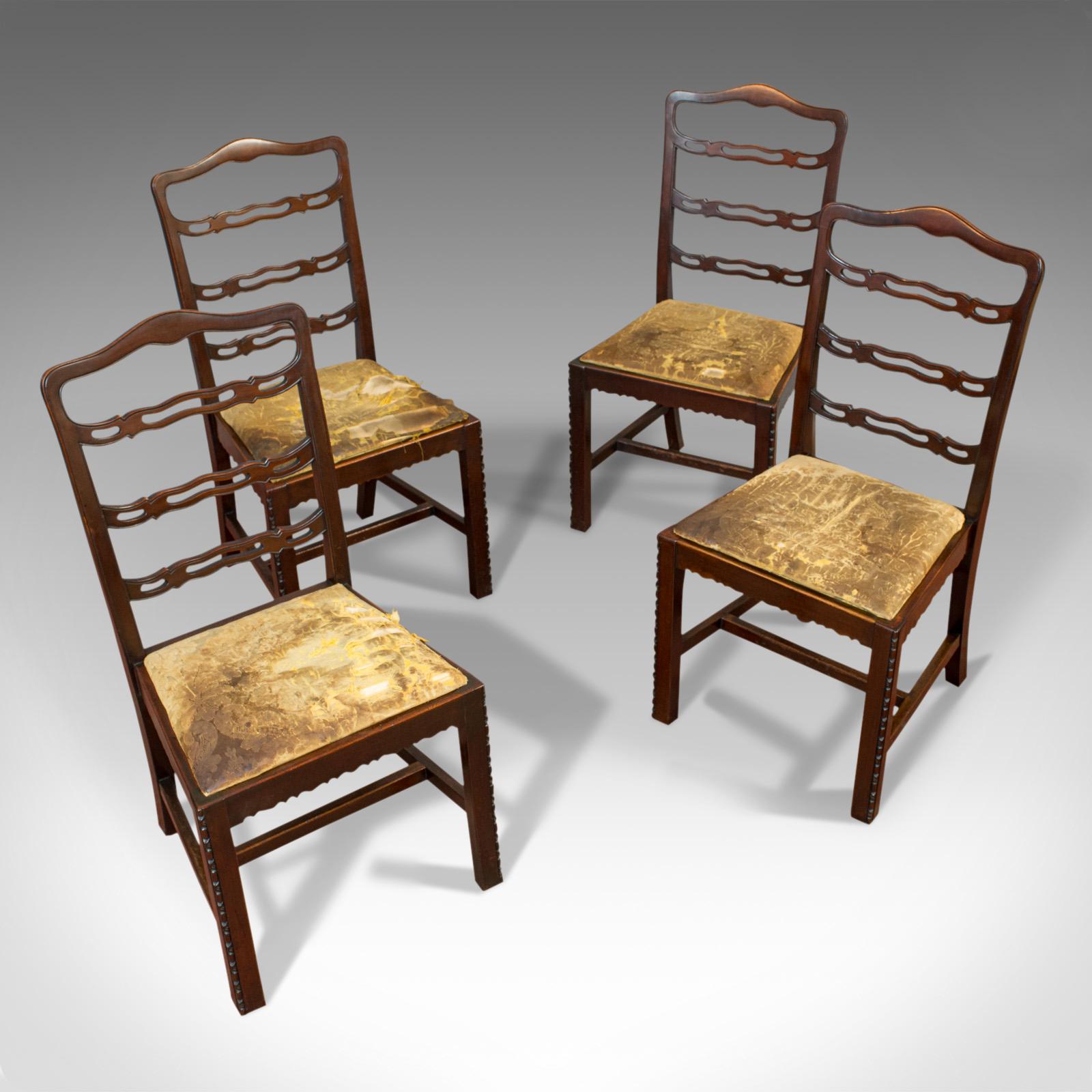 Set of 4 Irish Antique Ladder Back Chairs - Mahogany Dining Seats c.1880 (1 of 11) Set of 4 Irish Antique Ladder Back Chairs - Mahogany Dining Seats c.1880 (1 of 11)