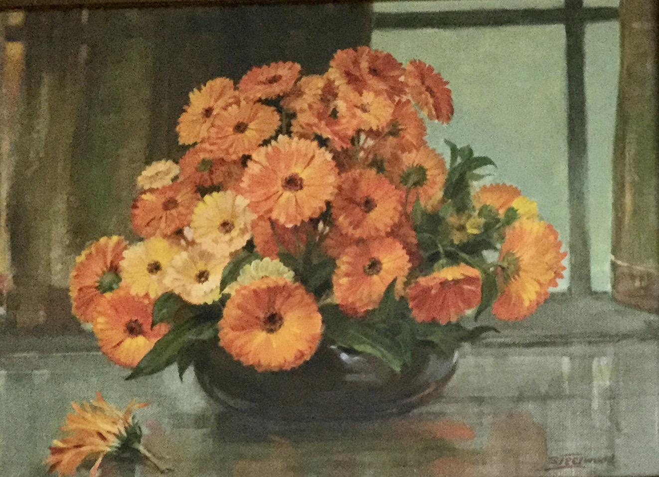 Streetwood Oil Painting ‘Marigolds in a Vase’ (1 of 2)