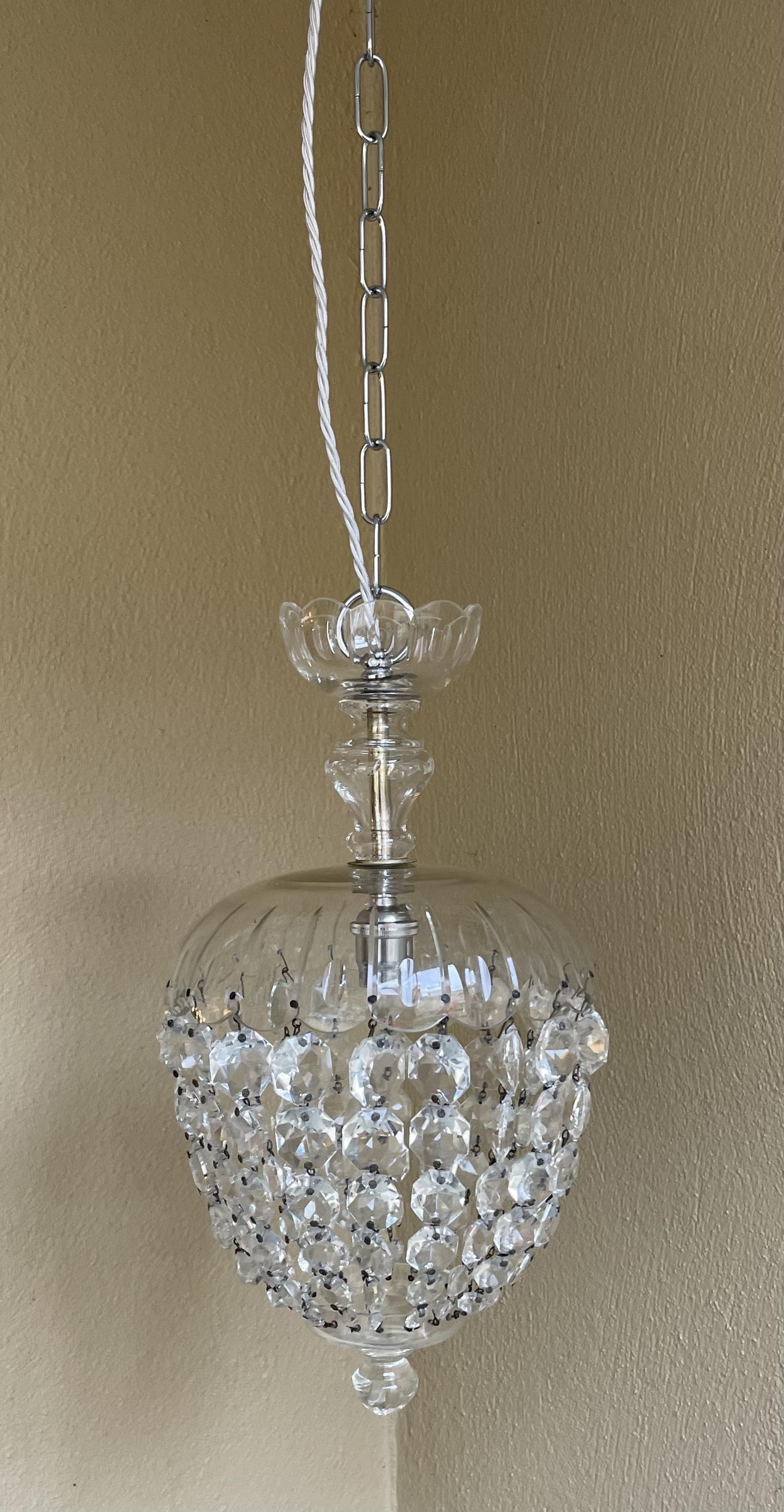 1930s Cut Glass Bag Chandelier (1 of 3)