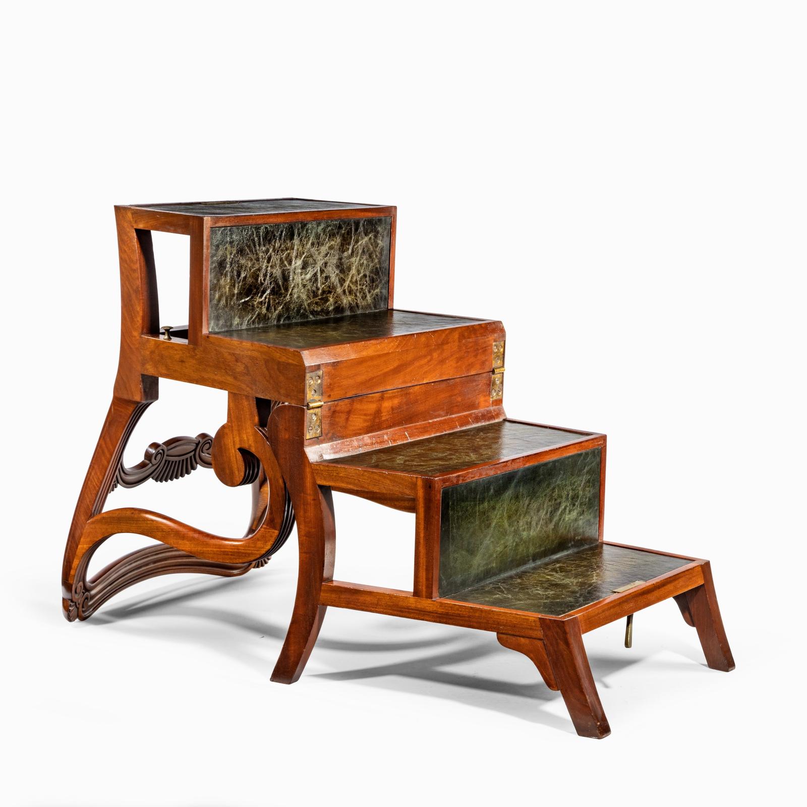 Set of Regency Mahogany Metamorphic Library Steps (1 of 12)