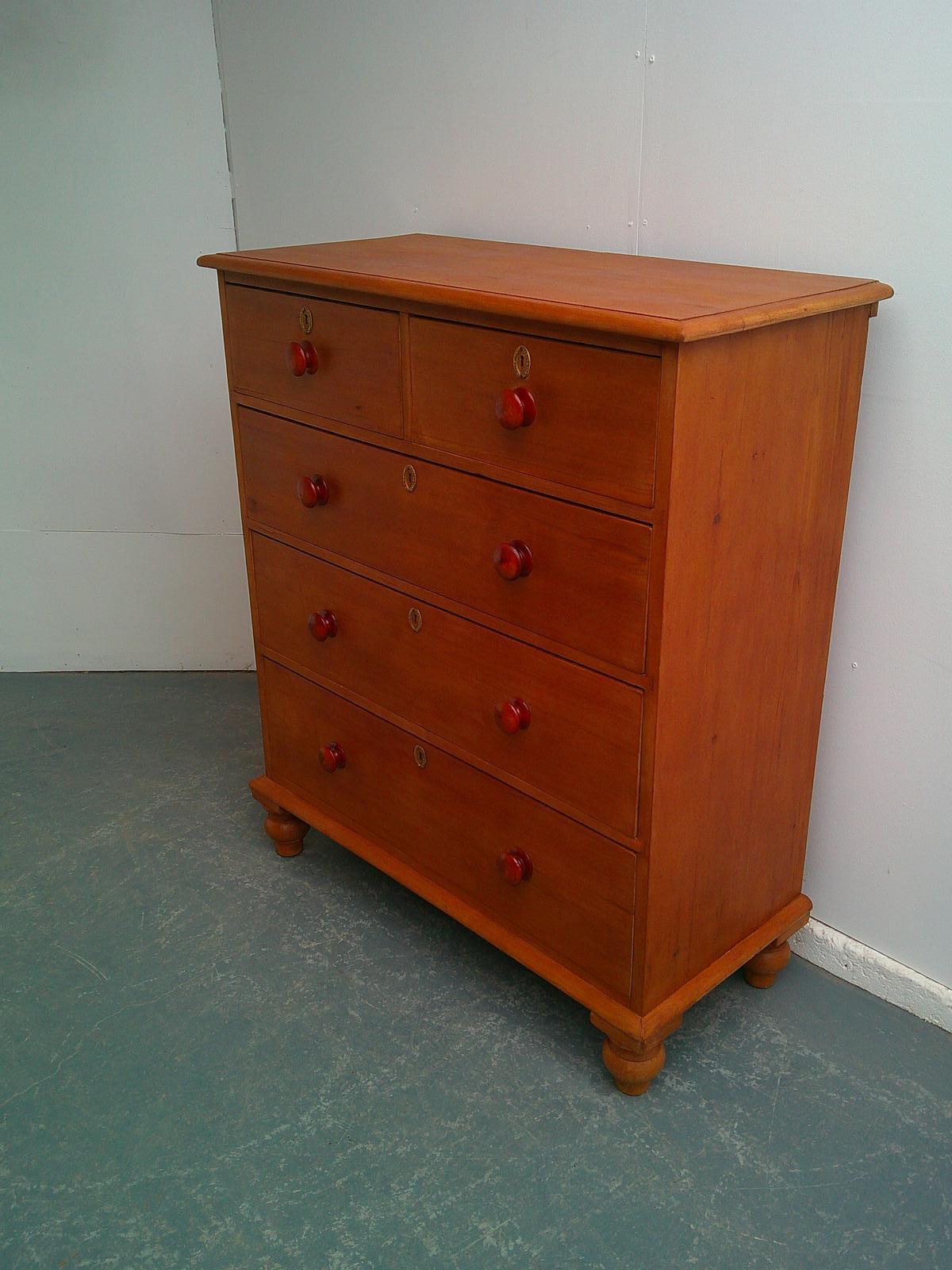 A Truly Superb Victorian Antique /old Pine Large Waxed 5 Drawer Chest of Drawers (1 of 11)